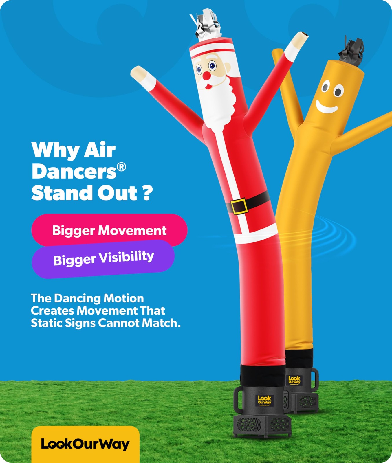 Air Dancers Inflatable Tube Man Attachment | 7ft Tall Set | Wacky Waving Chri…