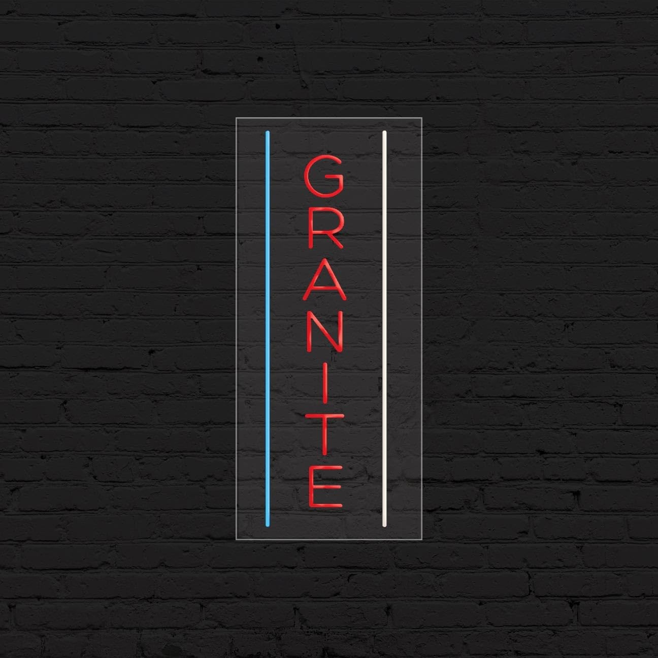 Granite Sign for Business Displays | LED Flex Neon | 13&Prime;W x 32&Prime;H x 1&Prime;D