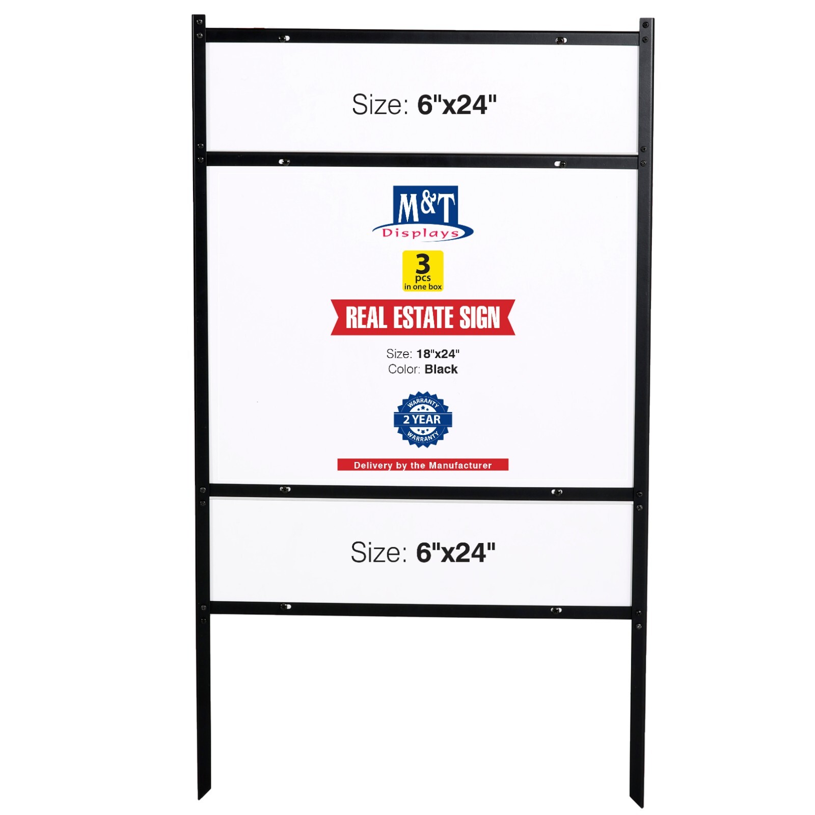Real Estate Yard Sign Realtor for Sale Yard Sign Open House Sign 42&Prime; Black Metal