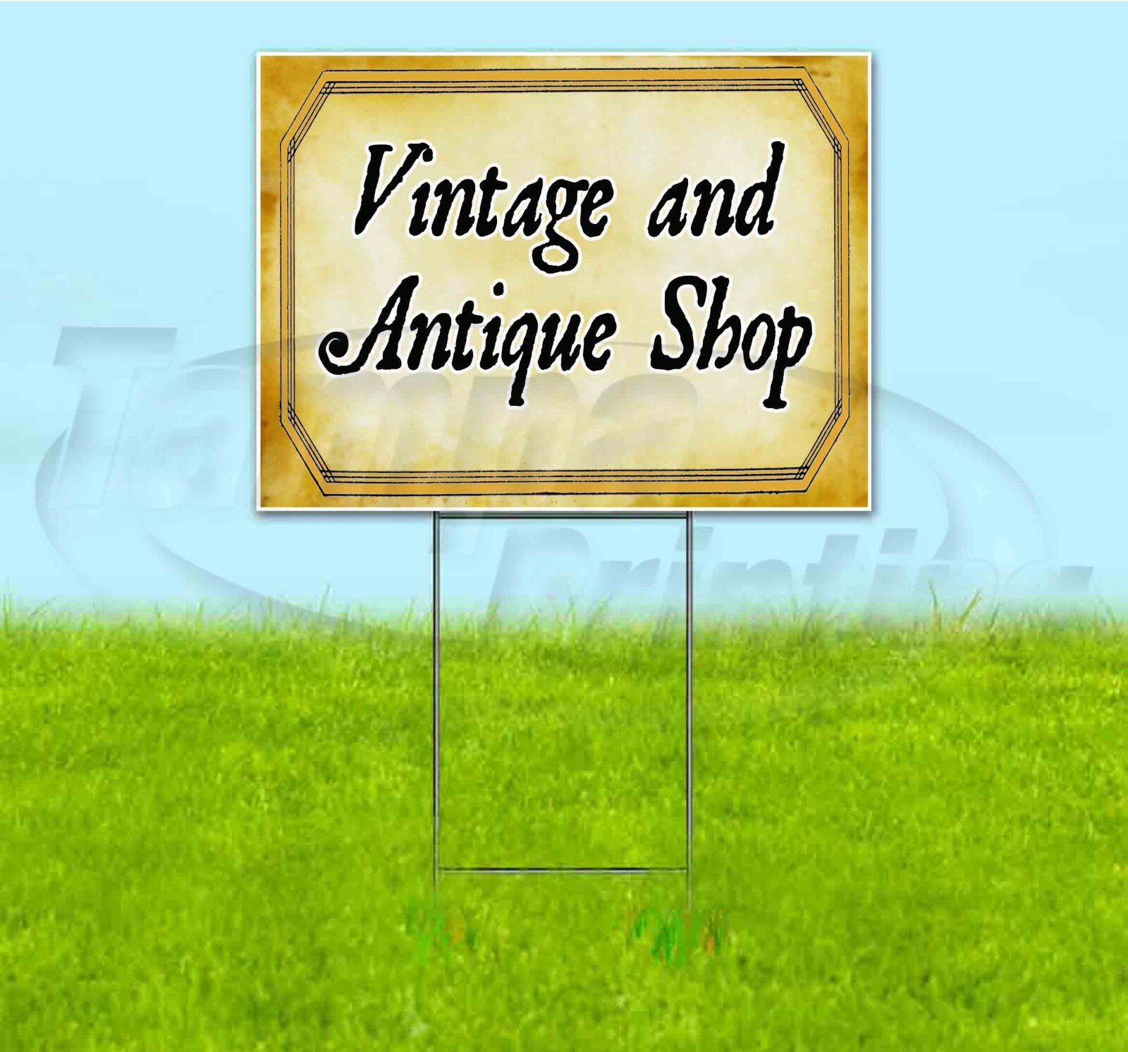 VINTAGE & ANTIQUE SHOP 18×24 Yard Sign WITH STAKE Corrugated Bandit USA PAWN