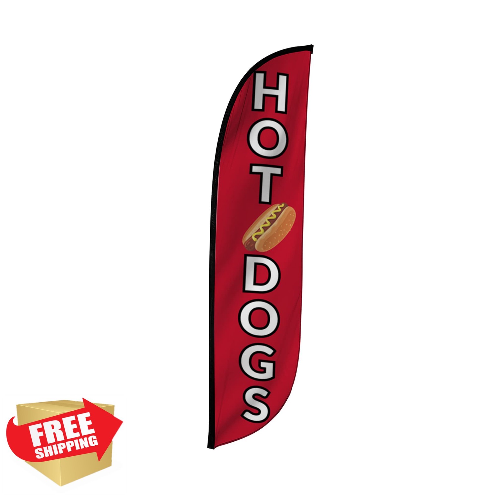 LookOurWay Feather Flag Hot Dogs 12ft