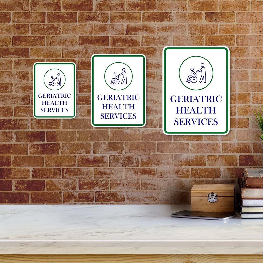 Portrait Round Plus Geriatric Health Services Wall or Door Sign