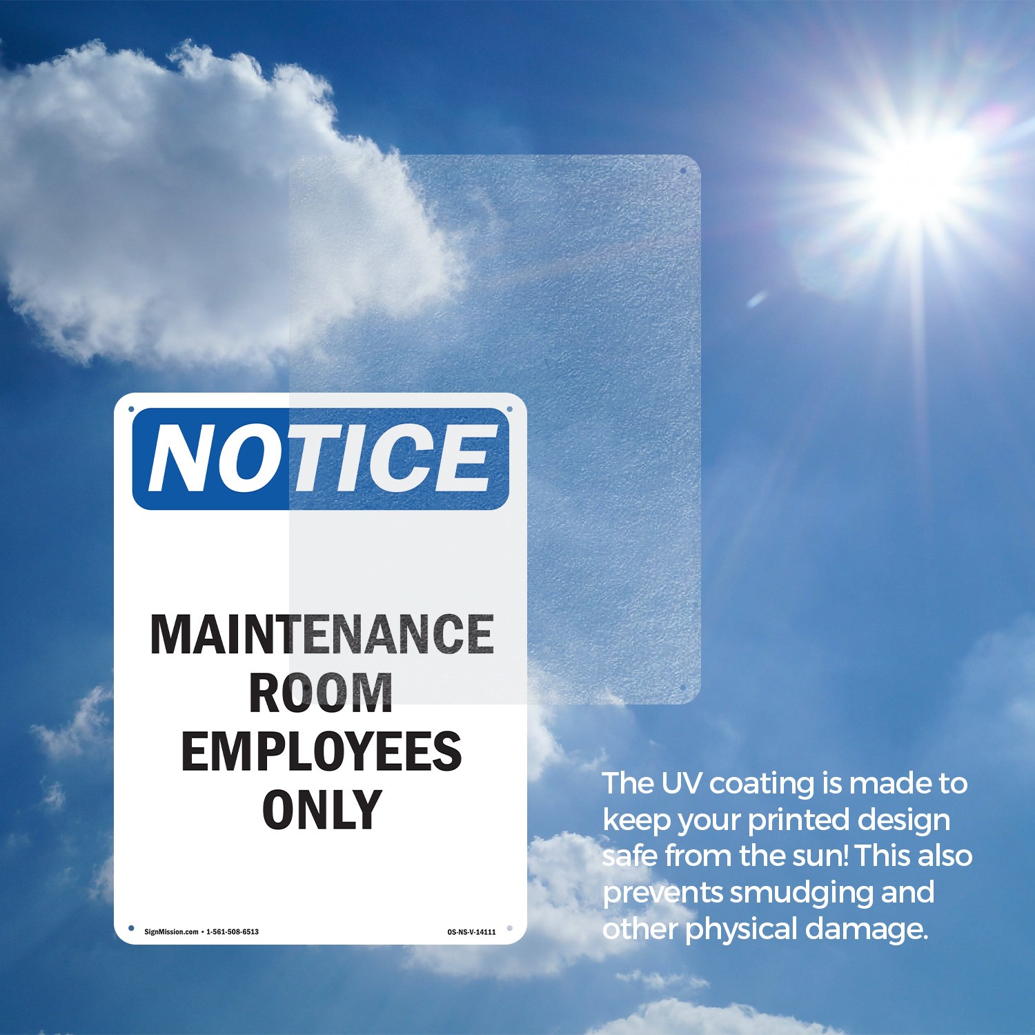 Maintenance Room Employees Only OSHA Notice Sign Metal,, Decal 5 or 10 Pack