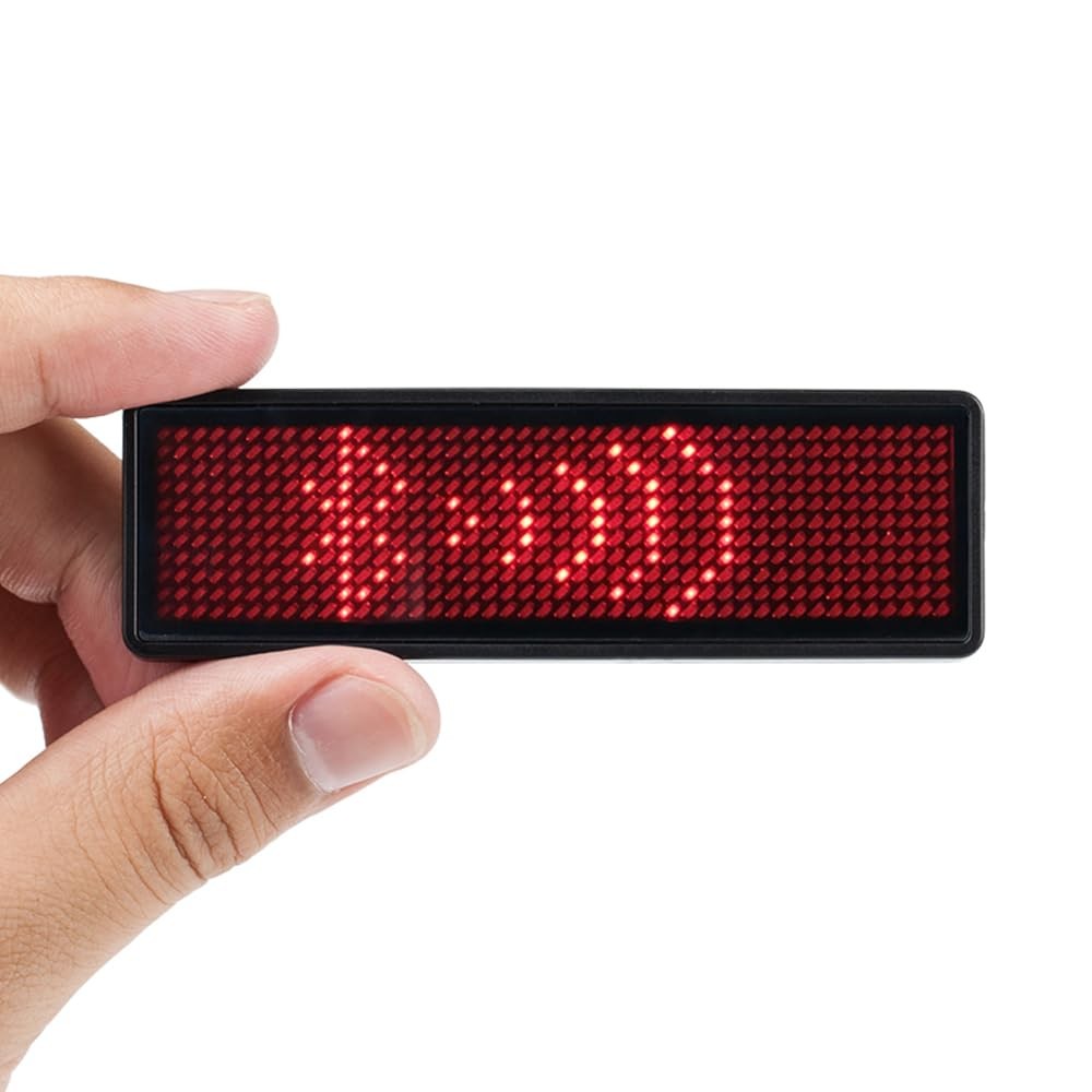 Red Name Tag, Rechargeable Wireless Bluetooth Name Reuseable Price Tag 44×11 …