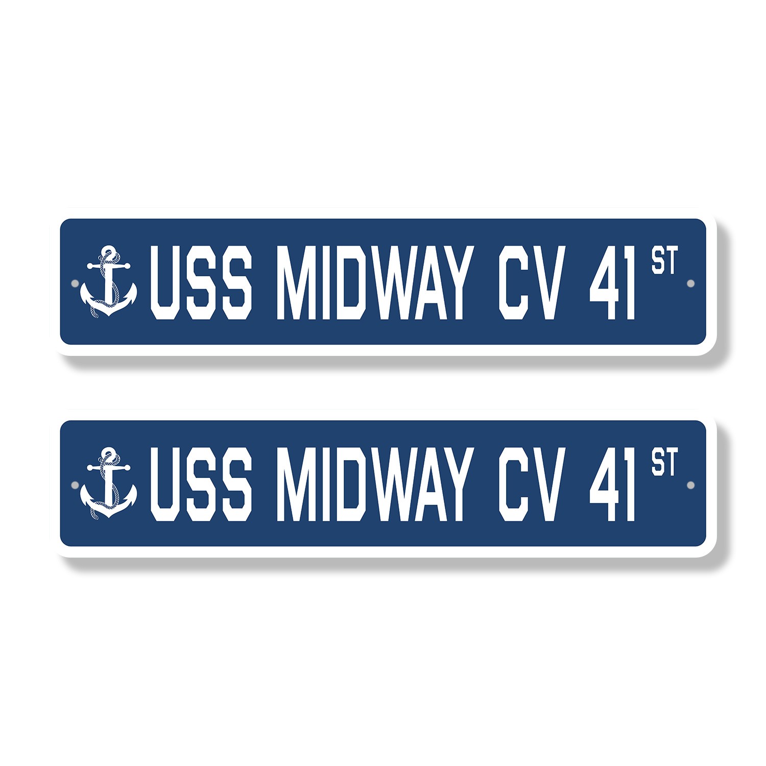 USS MIDWAY CV 41 Street Sign (2 Pack) us navy ship veteran sailor gift