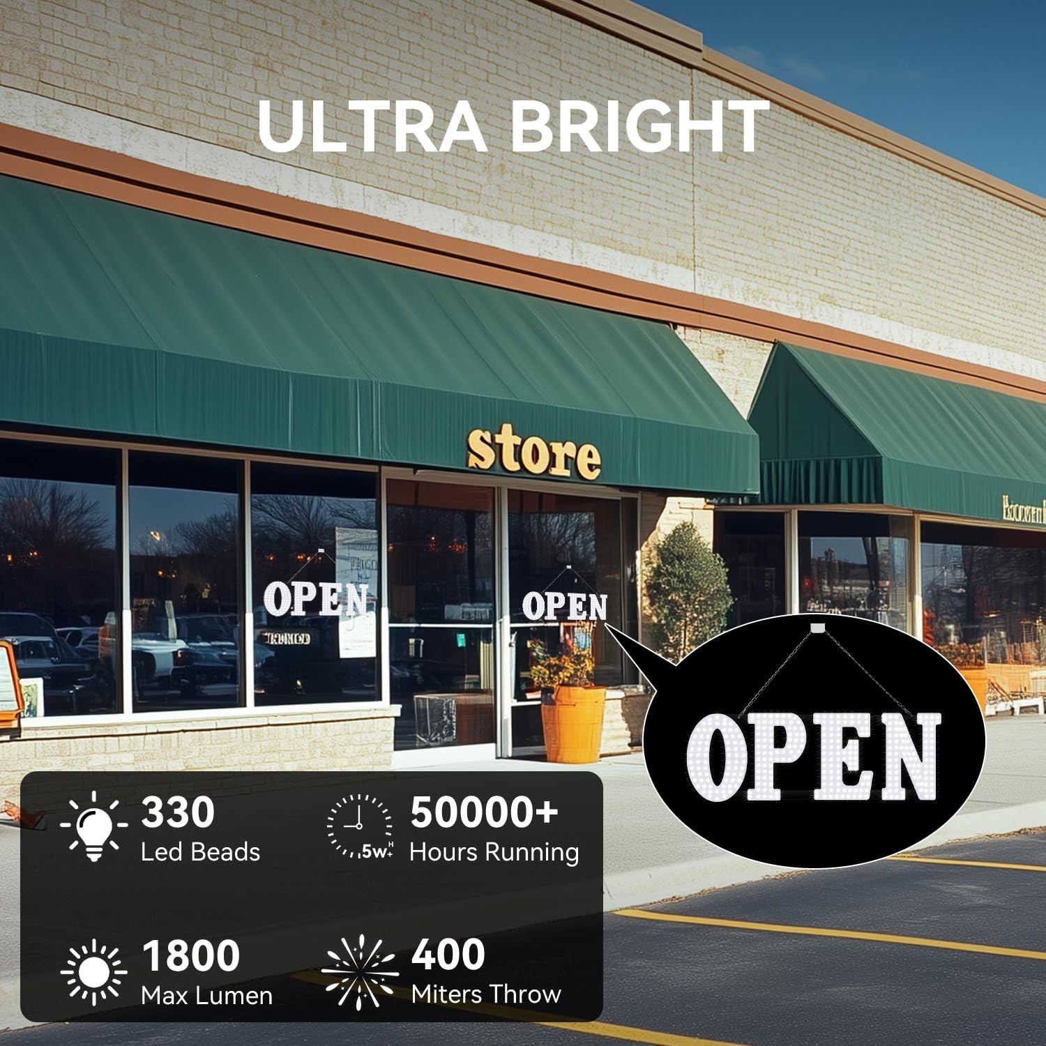 LED Open Signs for Business, 30 » x 10&Prime; Large Bright Flashing Open Sign with …