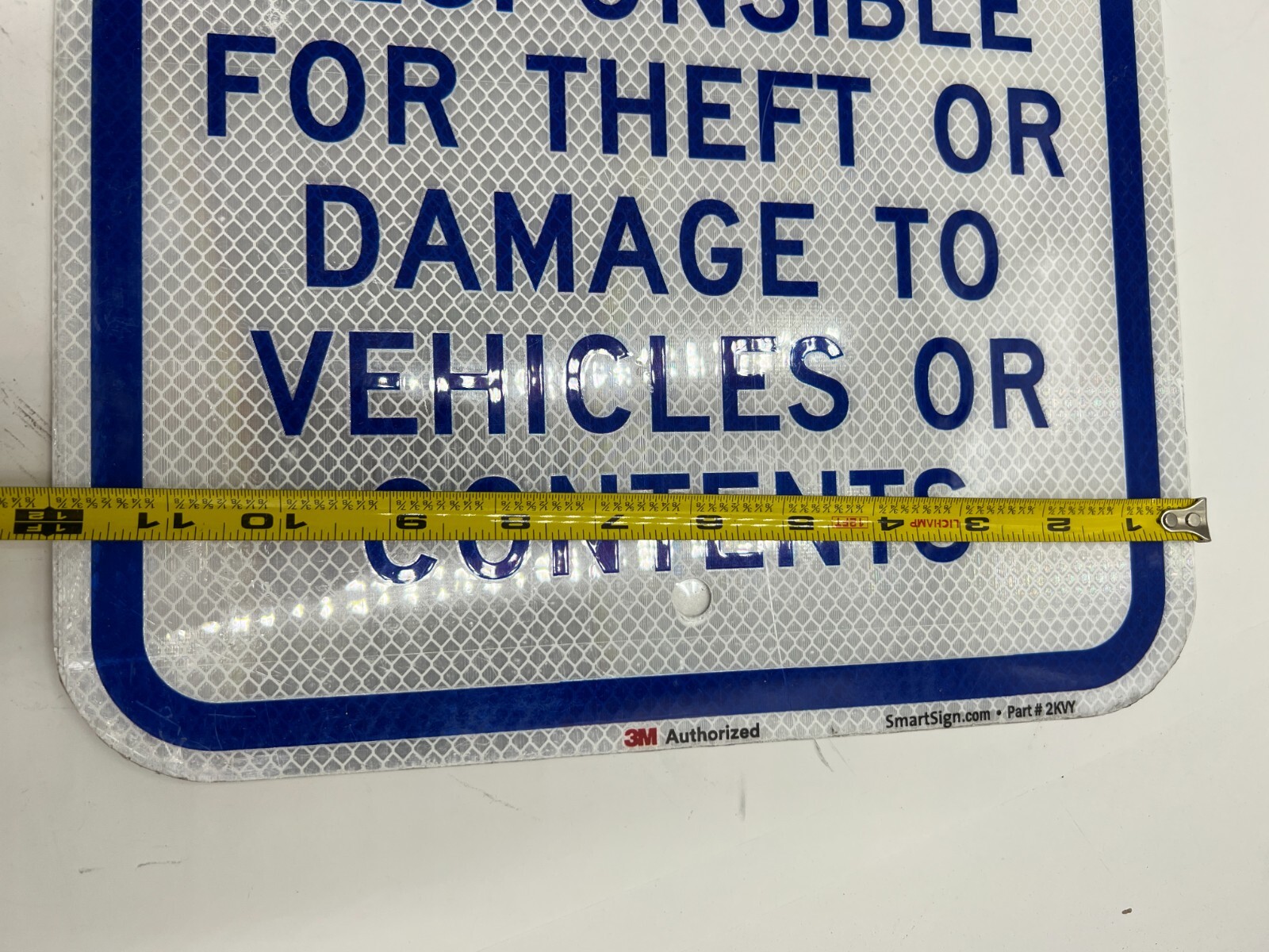 SmartSign Notice Management Is Not Responsible for Theft Sign 12&Prime;x18&Prime; 2KVY