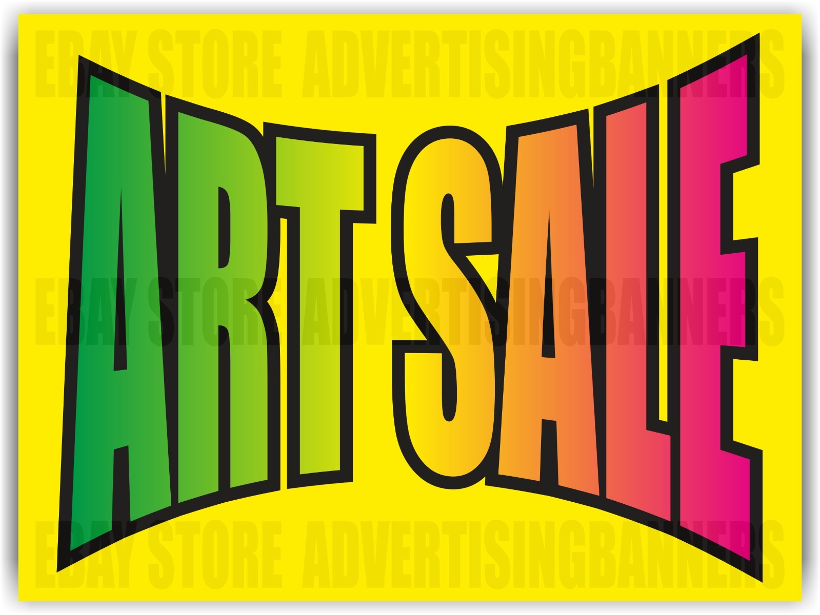 ART SALE Yard Sign with H-Stakes Clearance Discount Half Price Art Gallery