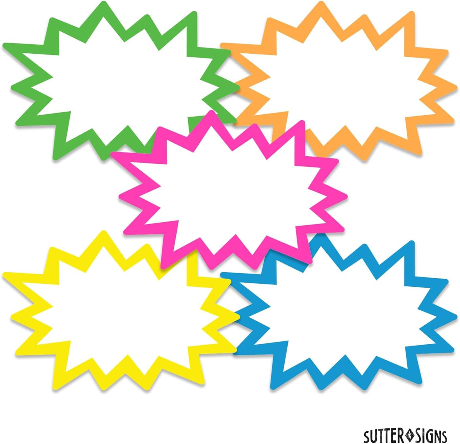 Starburst Signs with Stickers 100Pcs | Price Tags for Yard, Estate, Garage