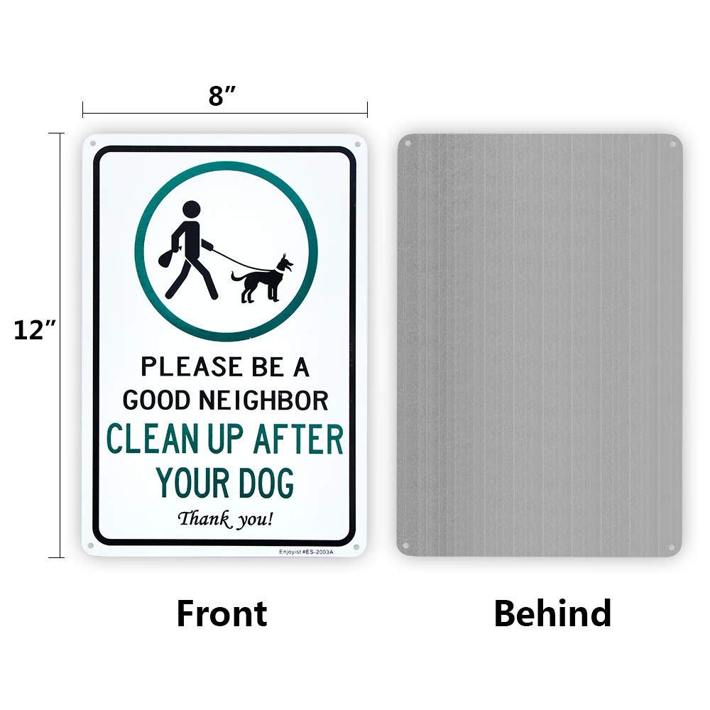 2 Pack Clean Up After Your Dog Sign, Clean Up After Your Pets, Be a Good Neig…