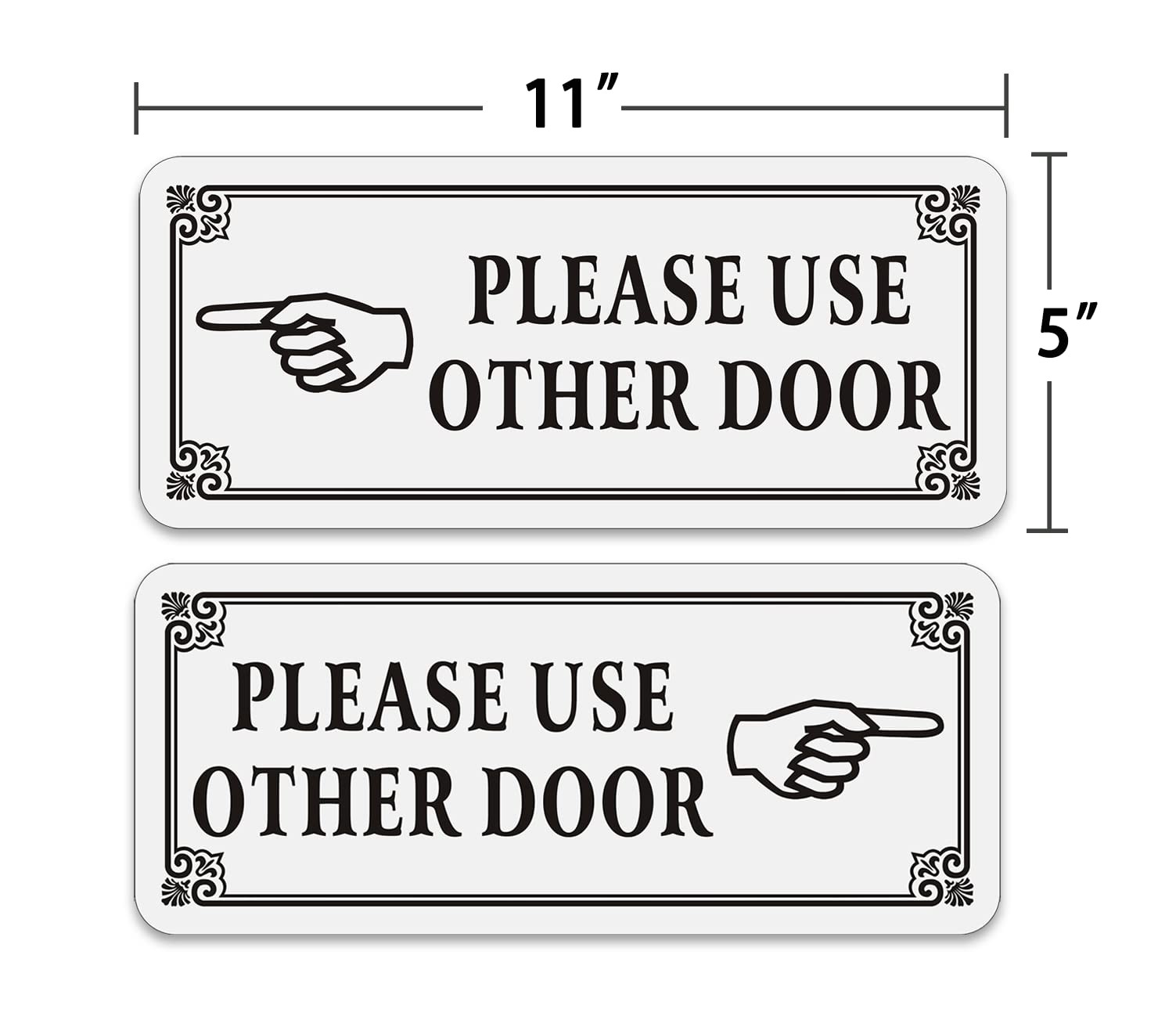 Please Use Other Door Sign with Adhesive Tape – 1 Sets 11&Prime;x5&Prime;inches silver wi…