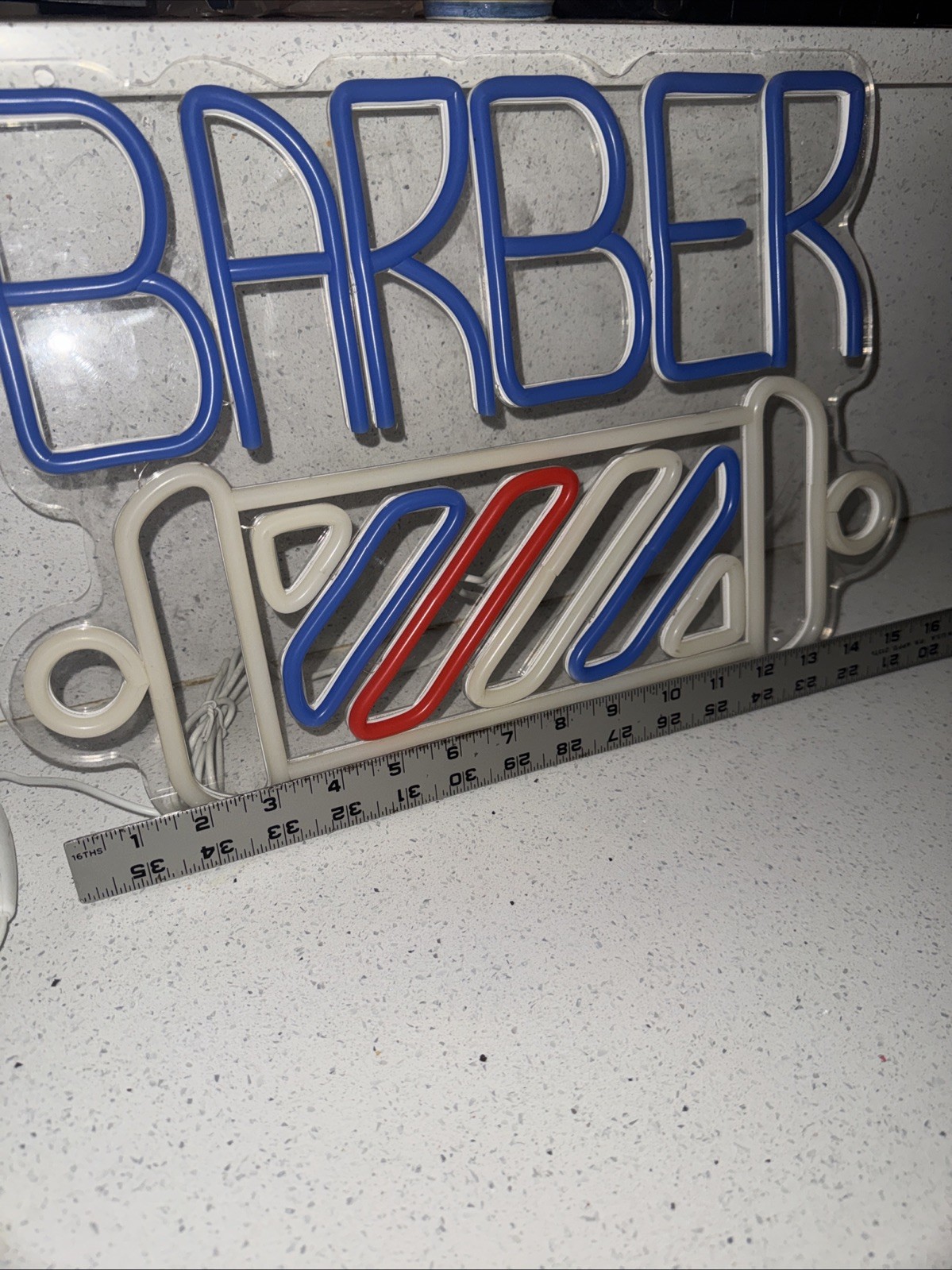 LED Neon Barber Shop Sign Barber Pole Light Dimmable Business Wall Decor USB