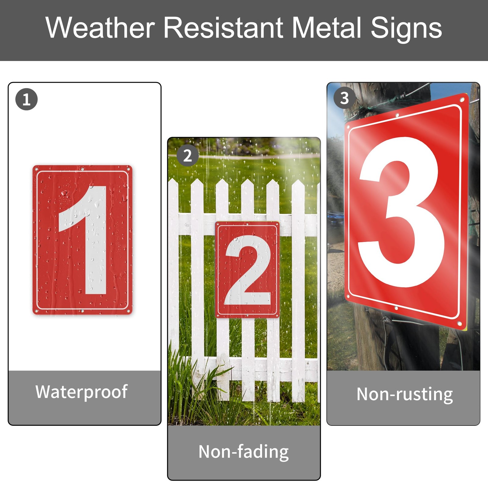Numbered Sign 1 Aluminum For Tennis Court 12×8 Inch Parking Lots Metal Weather