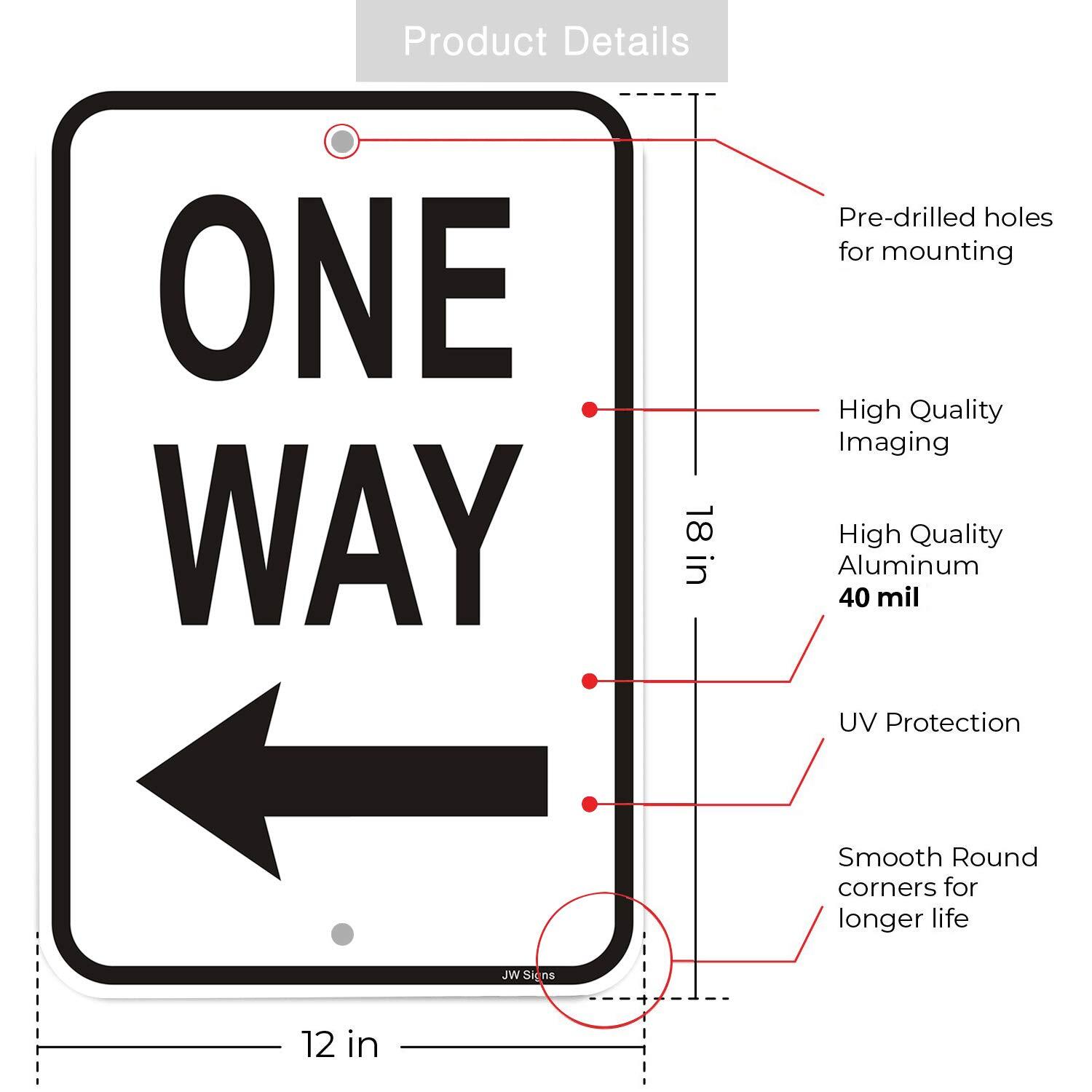 One Way with Arrow Left Sign 2Pack Traffic Signs 12&Prime;x18&Prime; .040 Reflective Alum…