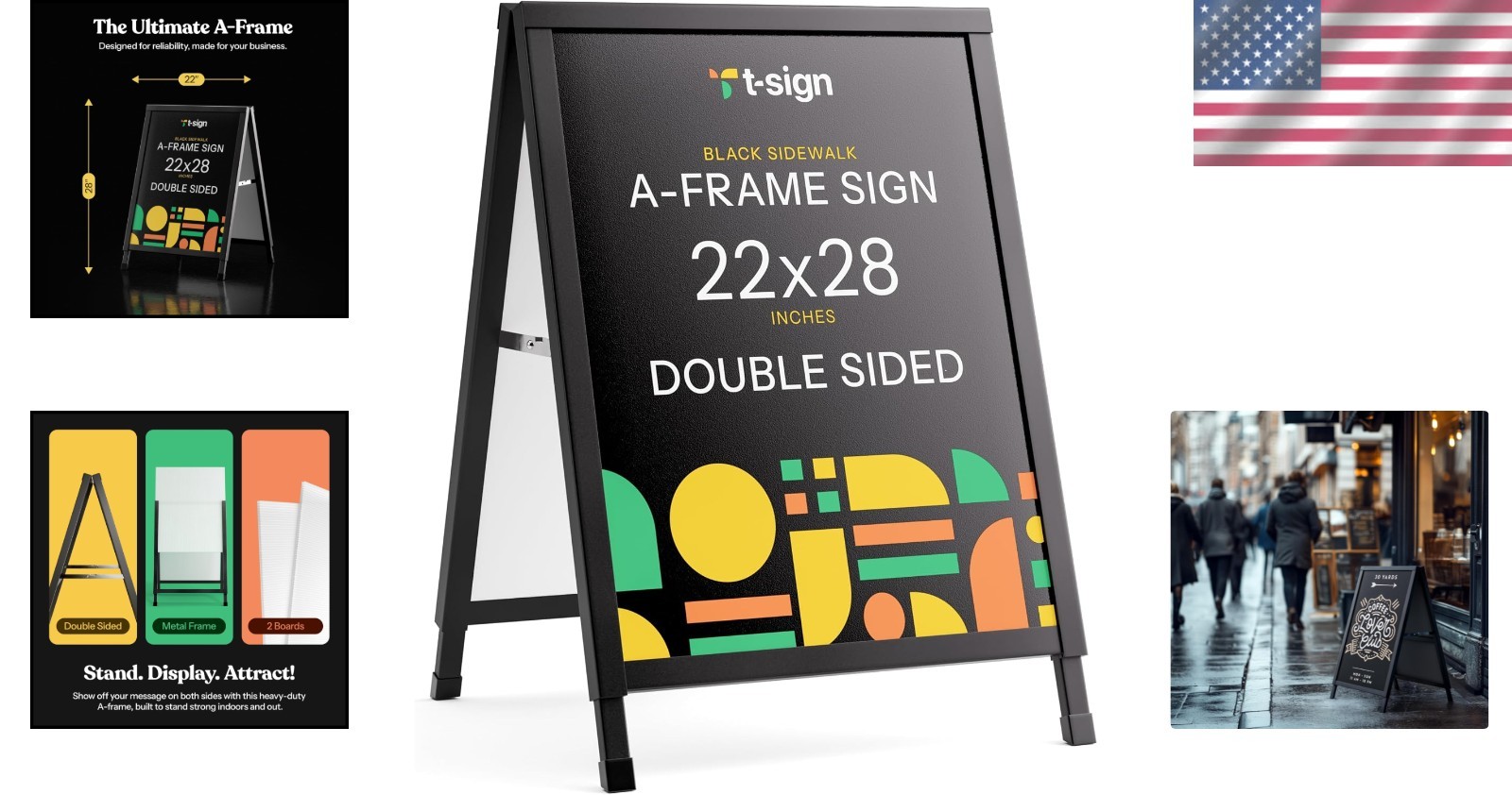 Heavy-Duty Outdoor A-Frame Sign Holder 22×28&Prime; – Double-Sided Custom Display