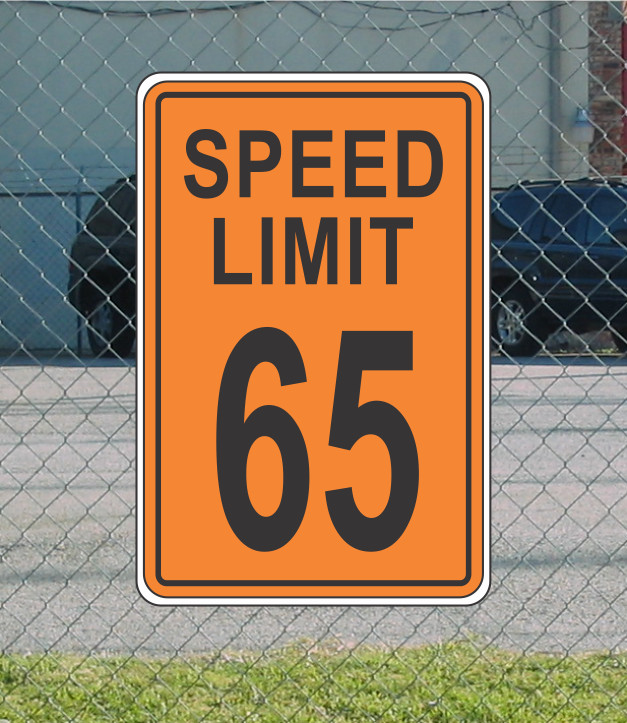Orange Speed Limit 65 Metal Sign for Street Road Highway Parking Lot 12&Prime;x18&Prime; mph