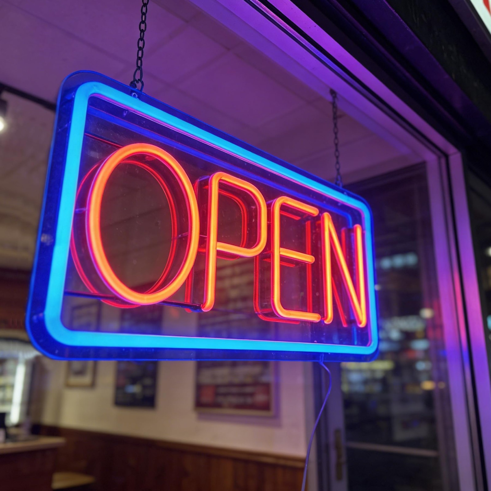 Neon Open Sign LED for Business – 16.5&Prime;x9&Prime; with Open/Closed Hours, Light for Sto