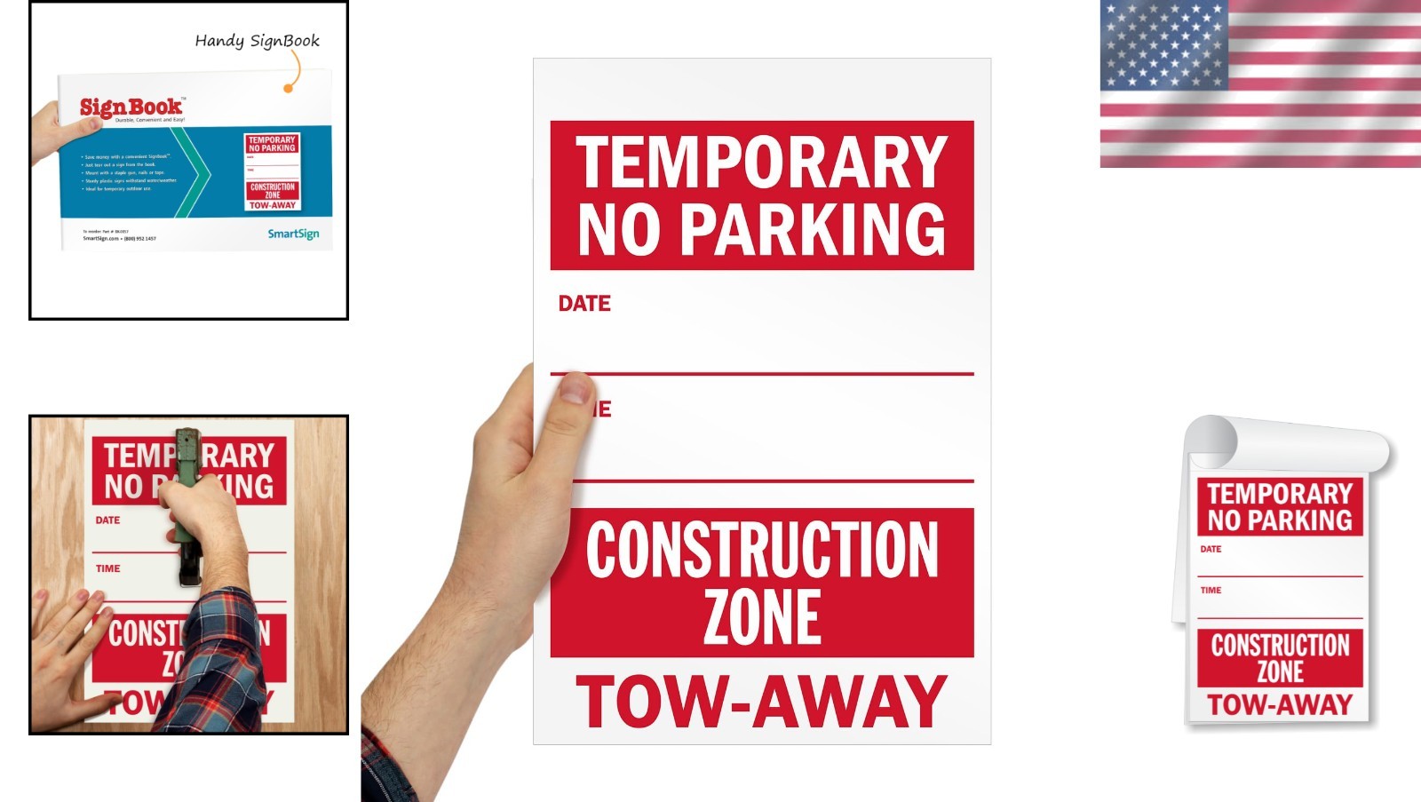 Rip-Out Sign Book for Construction Zone | 20 Sheets | 14×10