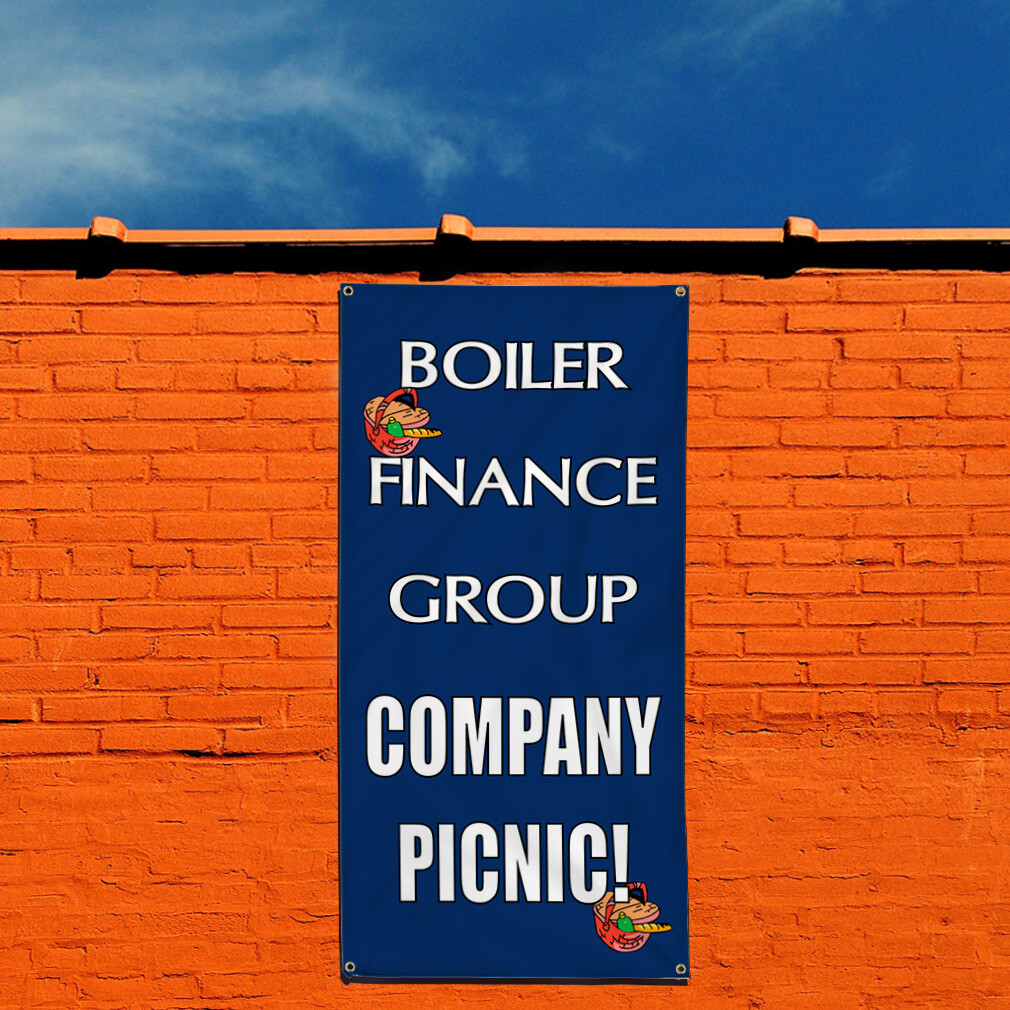 Vertical Vinyl Banner Multiple Sizes Custom Name Company Picnic Lifestyle
