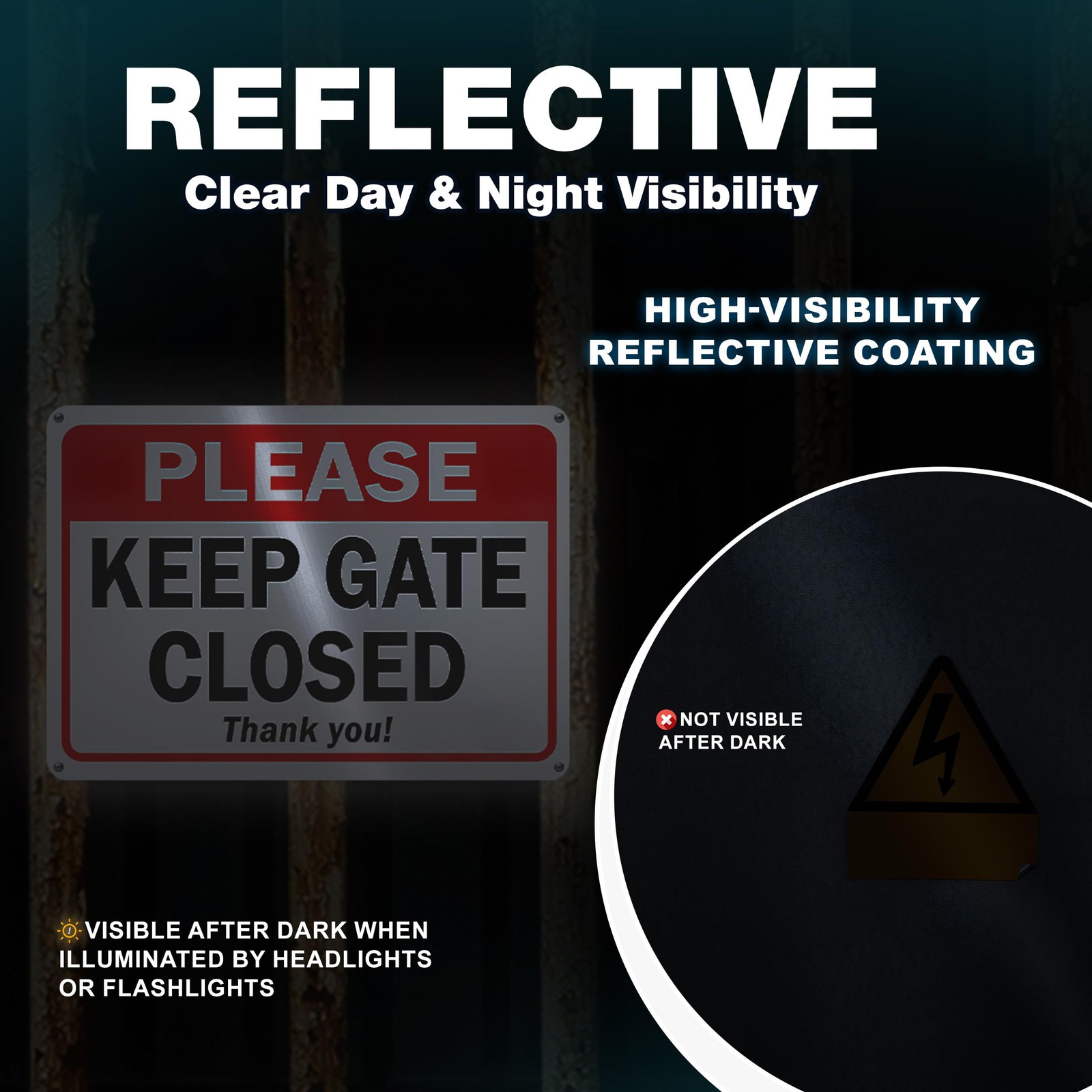 2 PCS 7×10 Inch Please Keep Close Gate Closed Aluminum Sign Metal Board Yard