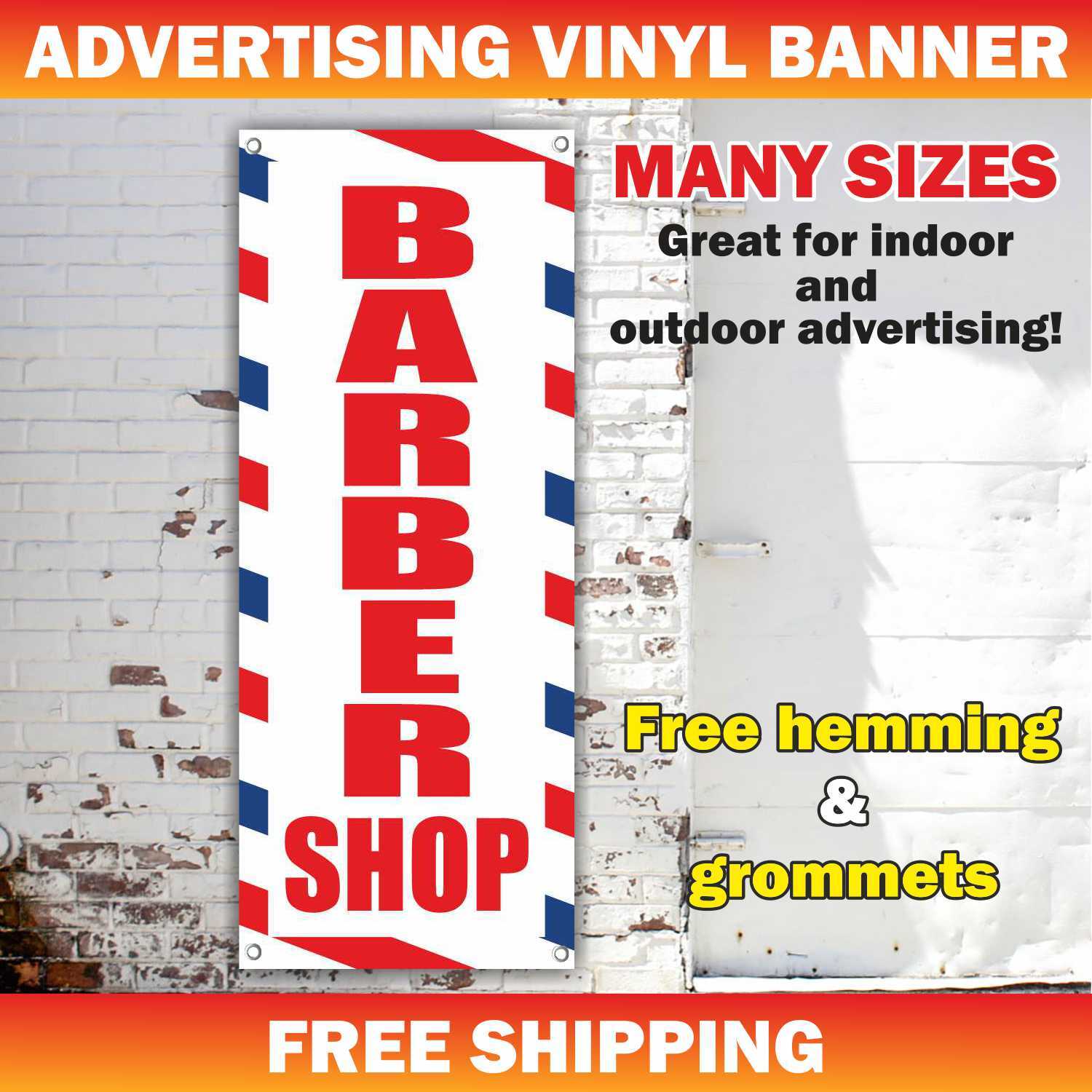 BARBER SHOP Advertising Banner Vinyl Mesh Sign beauty hair cut ABIERTO BARBERIA