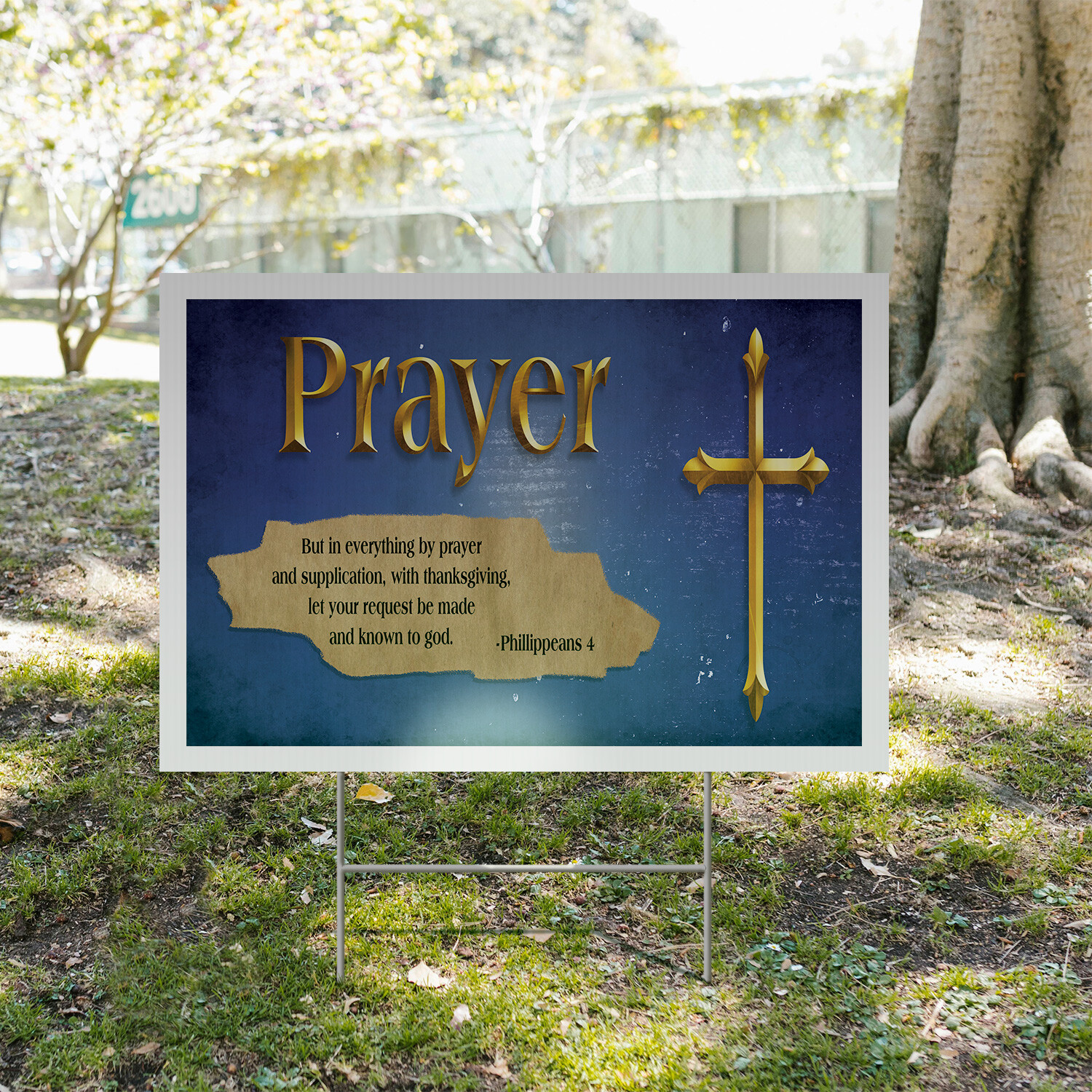 Jesus Prayer Yard Sign Religious Inspiration, Daily Faith, Durable Material