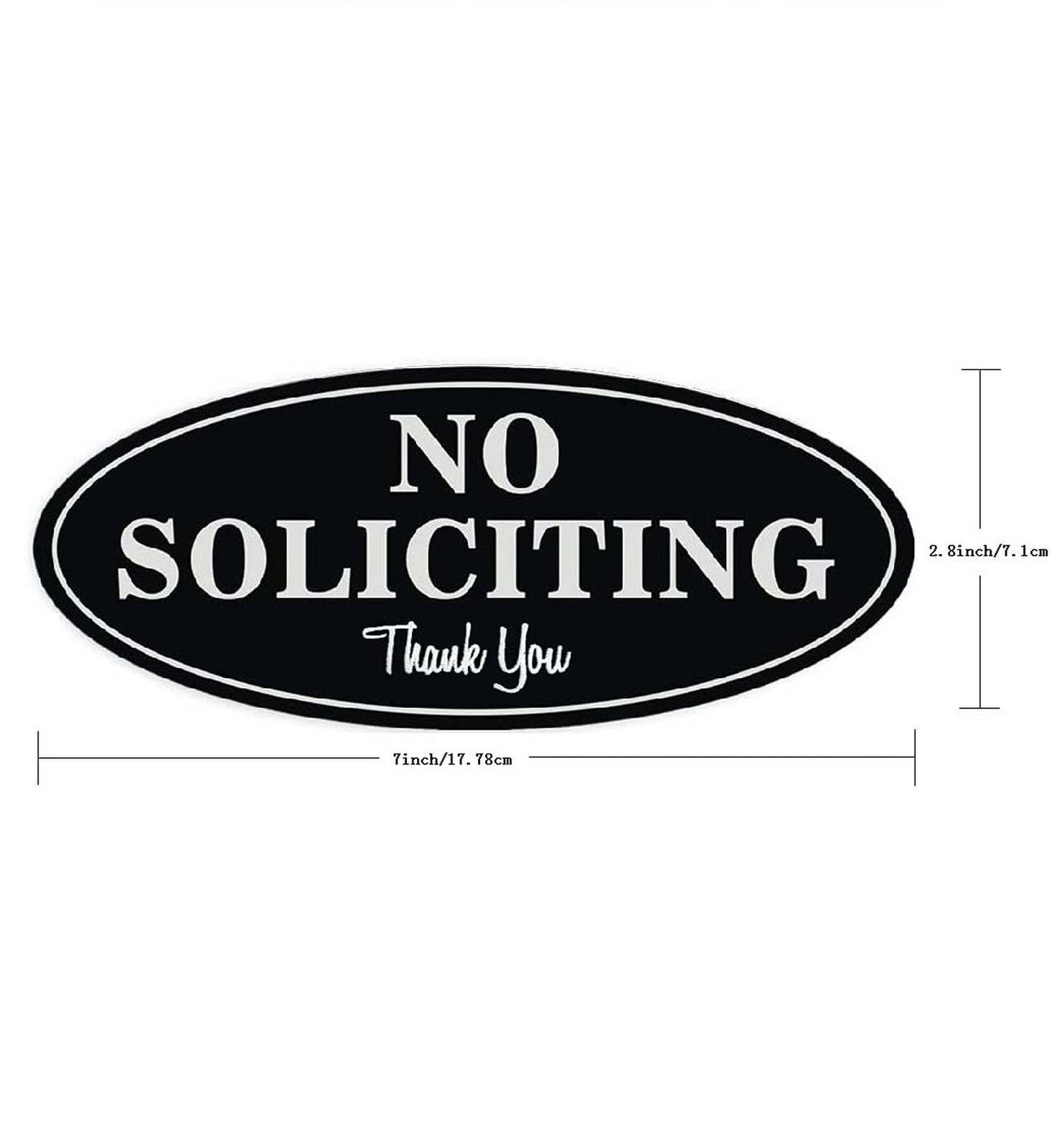 2.8×7 in No Soliciting Sign Weatherproof UV Resistant Door Home Office Black New