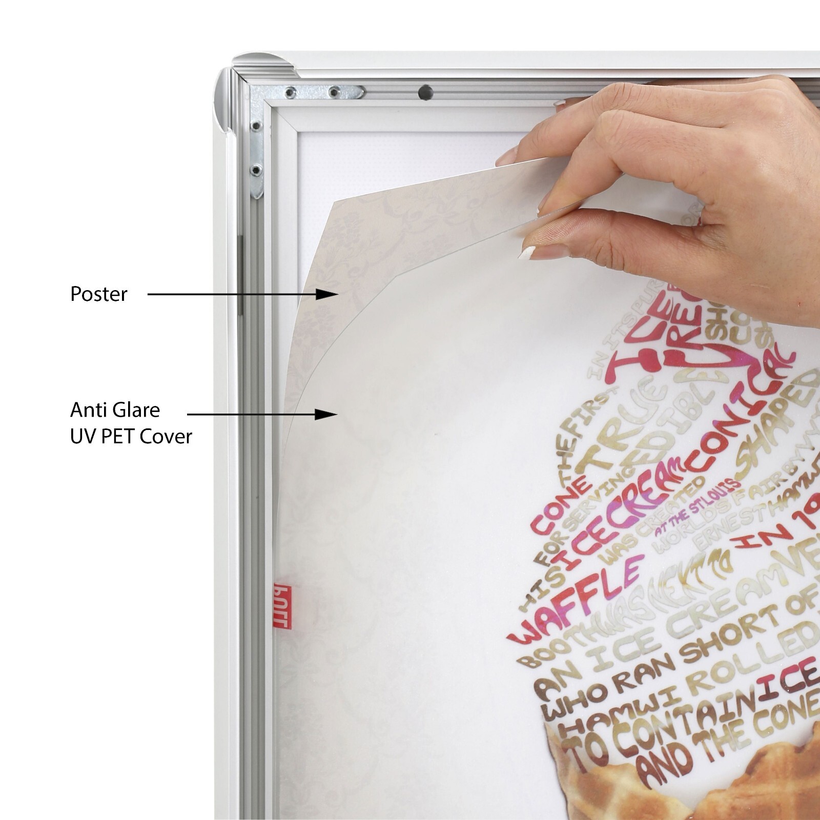 LED Backlit Poster Frame, Wall Mount Black/Silver Aluminum Photo/Sign Holder