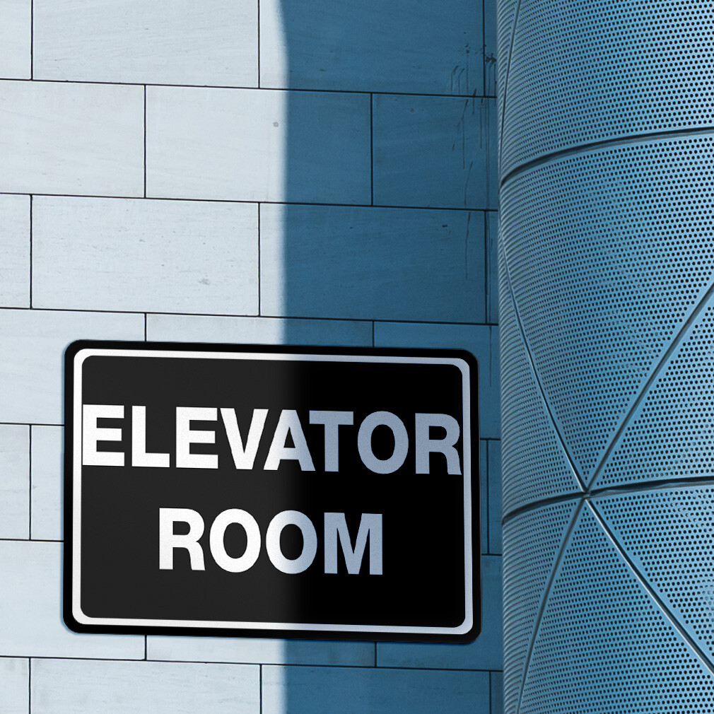 Horizontal Metal Sign Elevator Room Tactile Business Weatherproof Street Signage