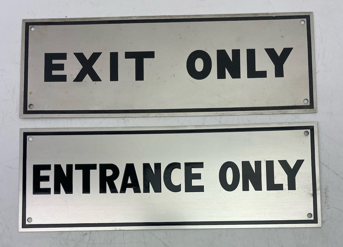 ENTRANCE ONLY + EXIT ONLY Metal 10&Prime; x 3.5&Prime; Sign Lot – Street Door Work Signage