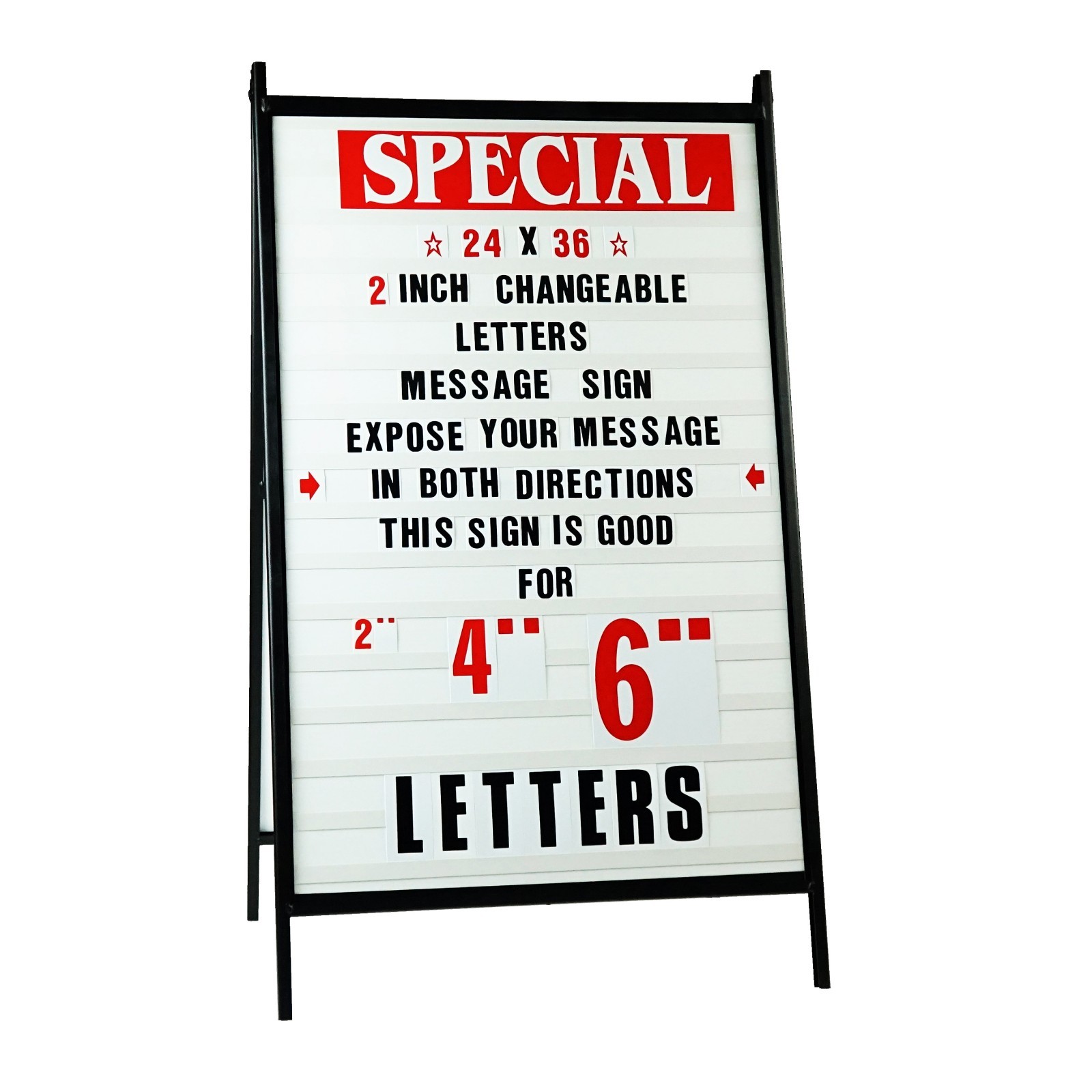 A Frame Sidewalk Signs Changeable Letters Message Outdoor Sign W 2&Prime; letters set