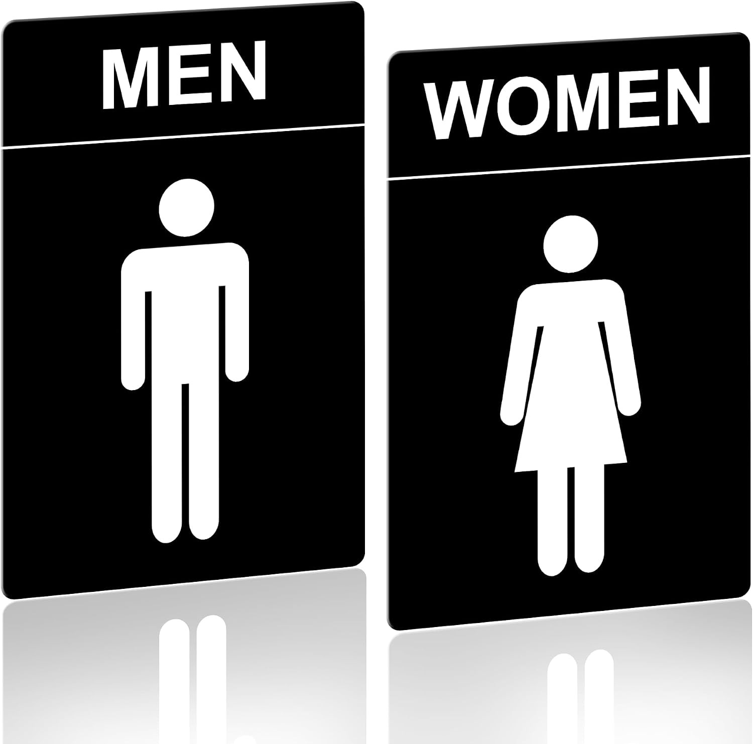Restroom Sign – (2 Pack) 9&Prime;X6&Prime; Women and Men for Business with Strong Self-Ad…