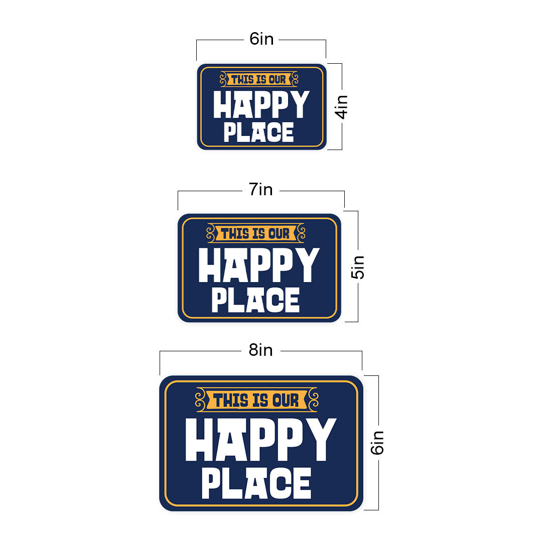 Classic Framed Plus This Is Our Happy Place Wall or Door Sign | Funny Home Decor