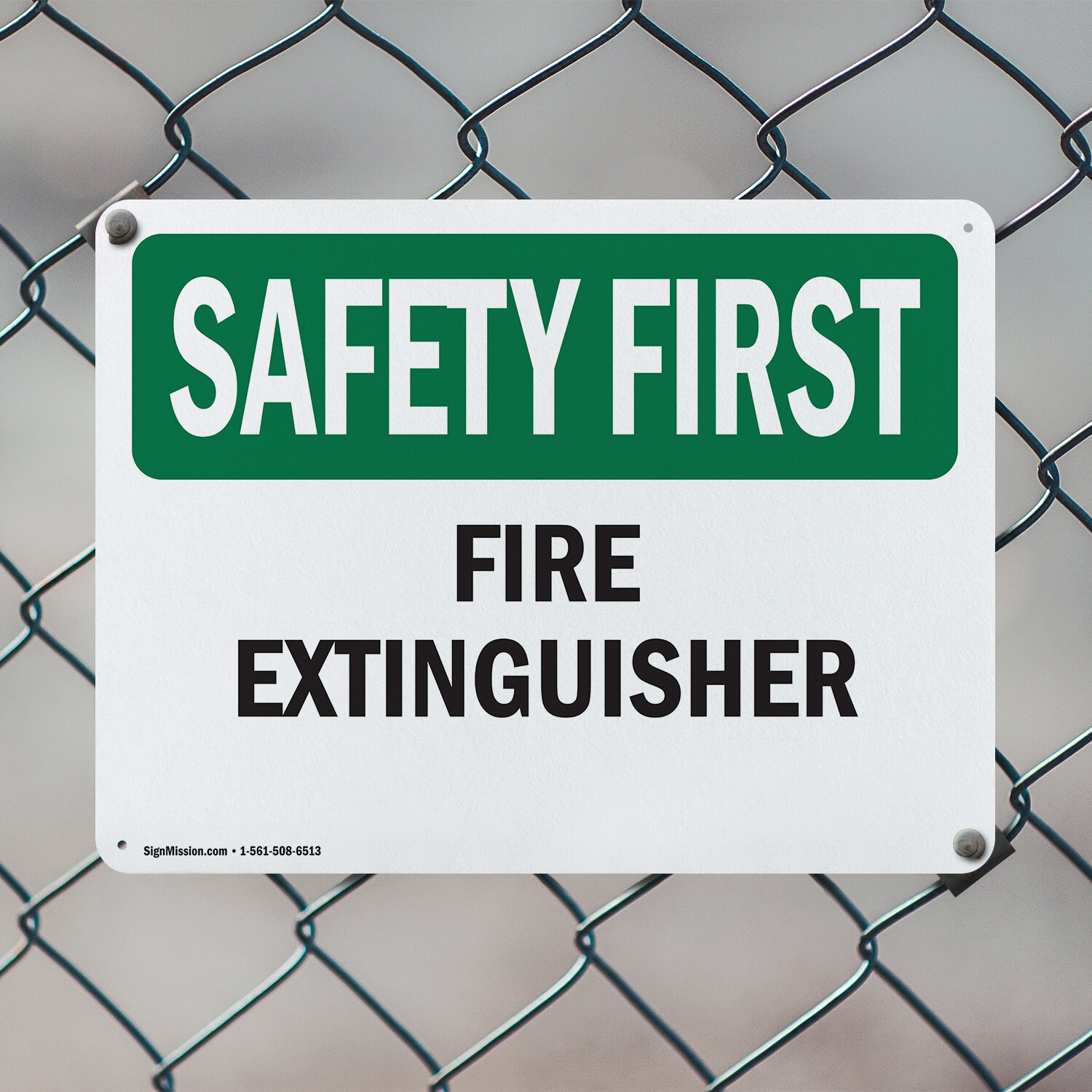(2 Pack) Fire Extinguisher OSHA Safety First Sign Decal Metal Plastic