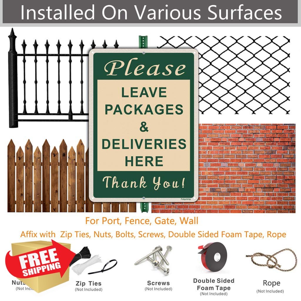 Folyming Package Delivery Sign Metal