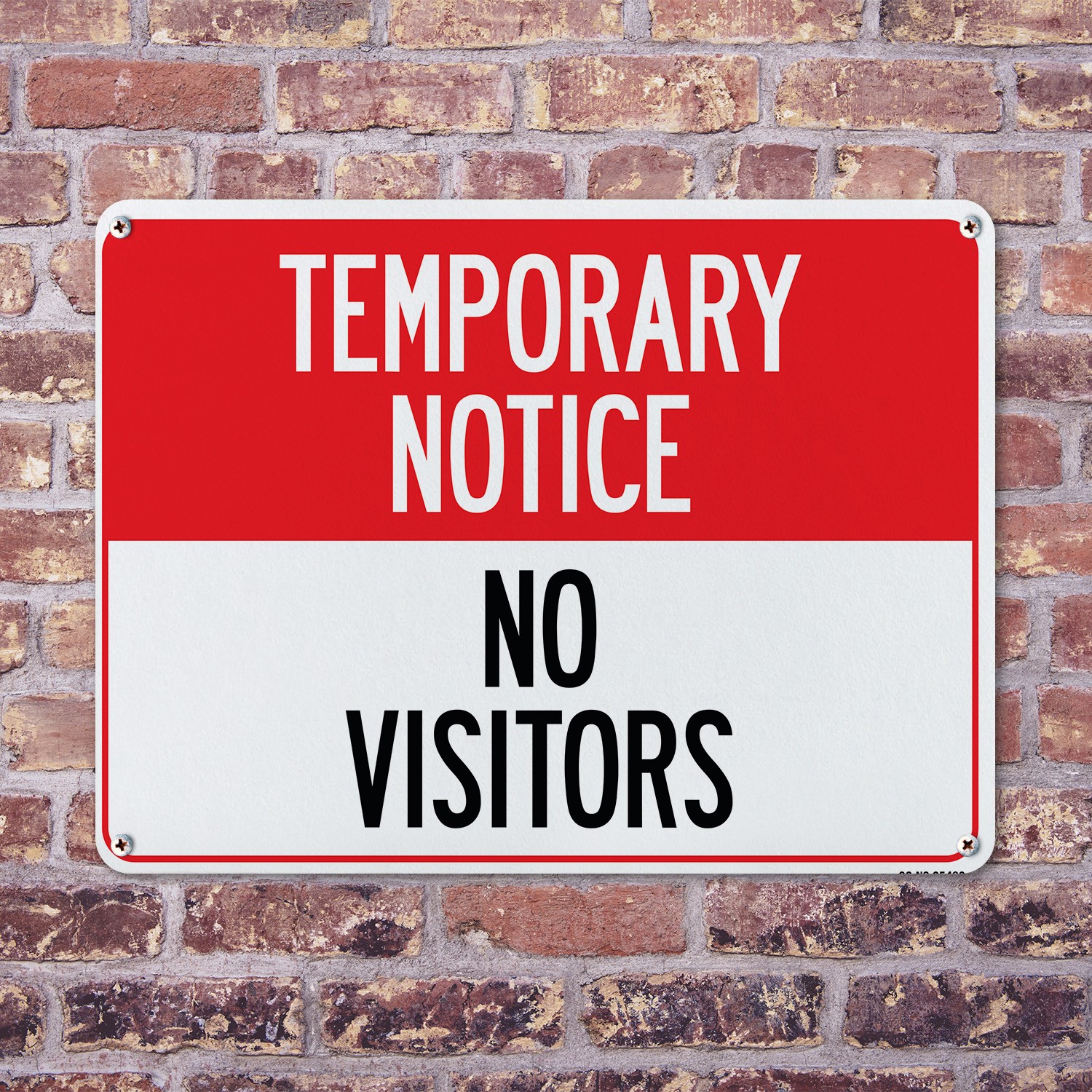 Temporary Notice No Visitors Public Safety Sign Metal,, Decal 5 or 10 Pack