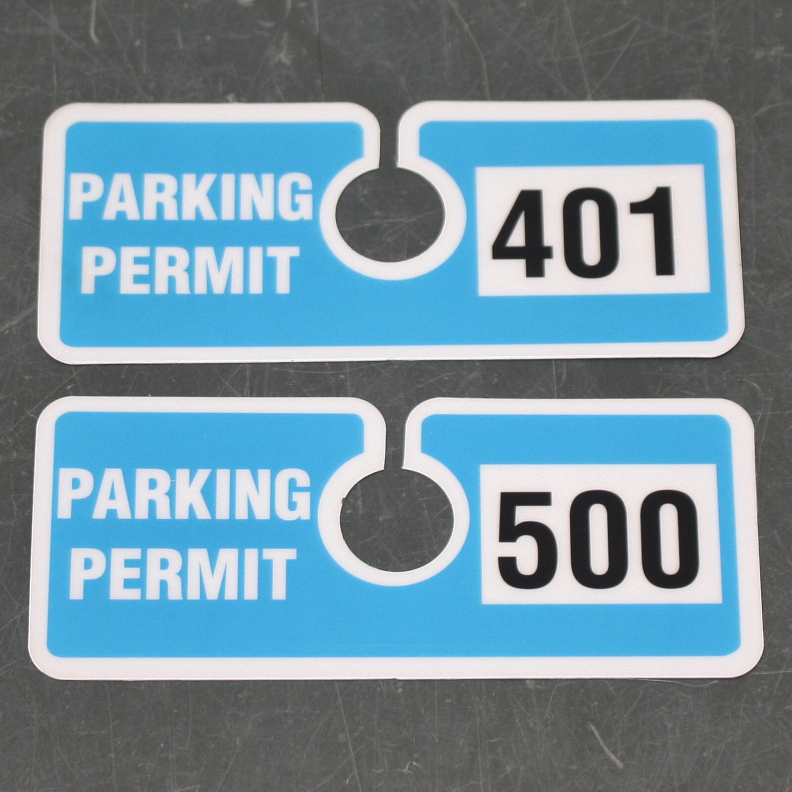 (100) Brady Parking Permit Rearview Mirror Hang Tags 96283, Plastic, Car