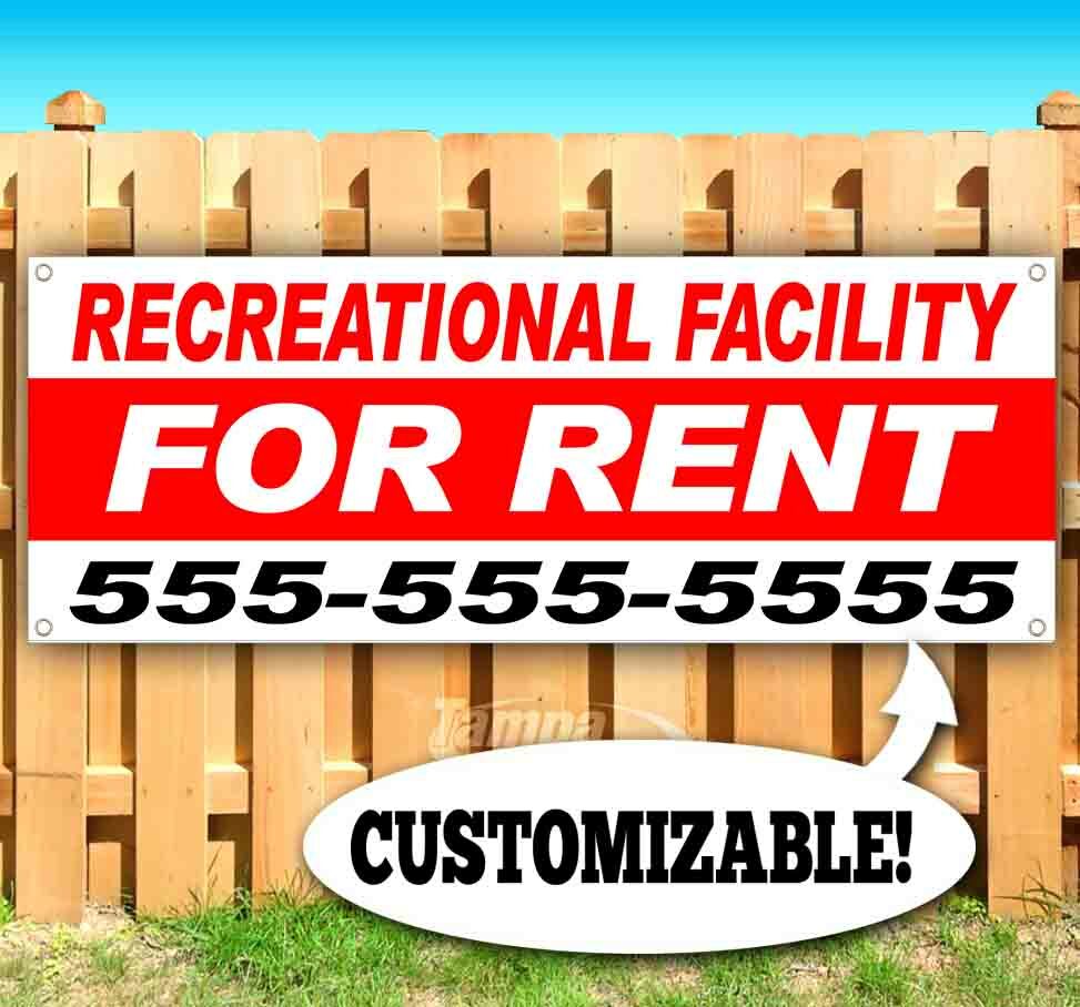 RECREATIONAL FACILITY FOR RENT Advertising Vinyl Banner Flag Sign CUSTOM PH#