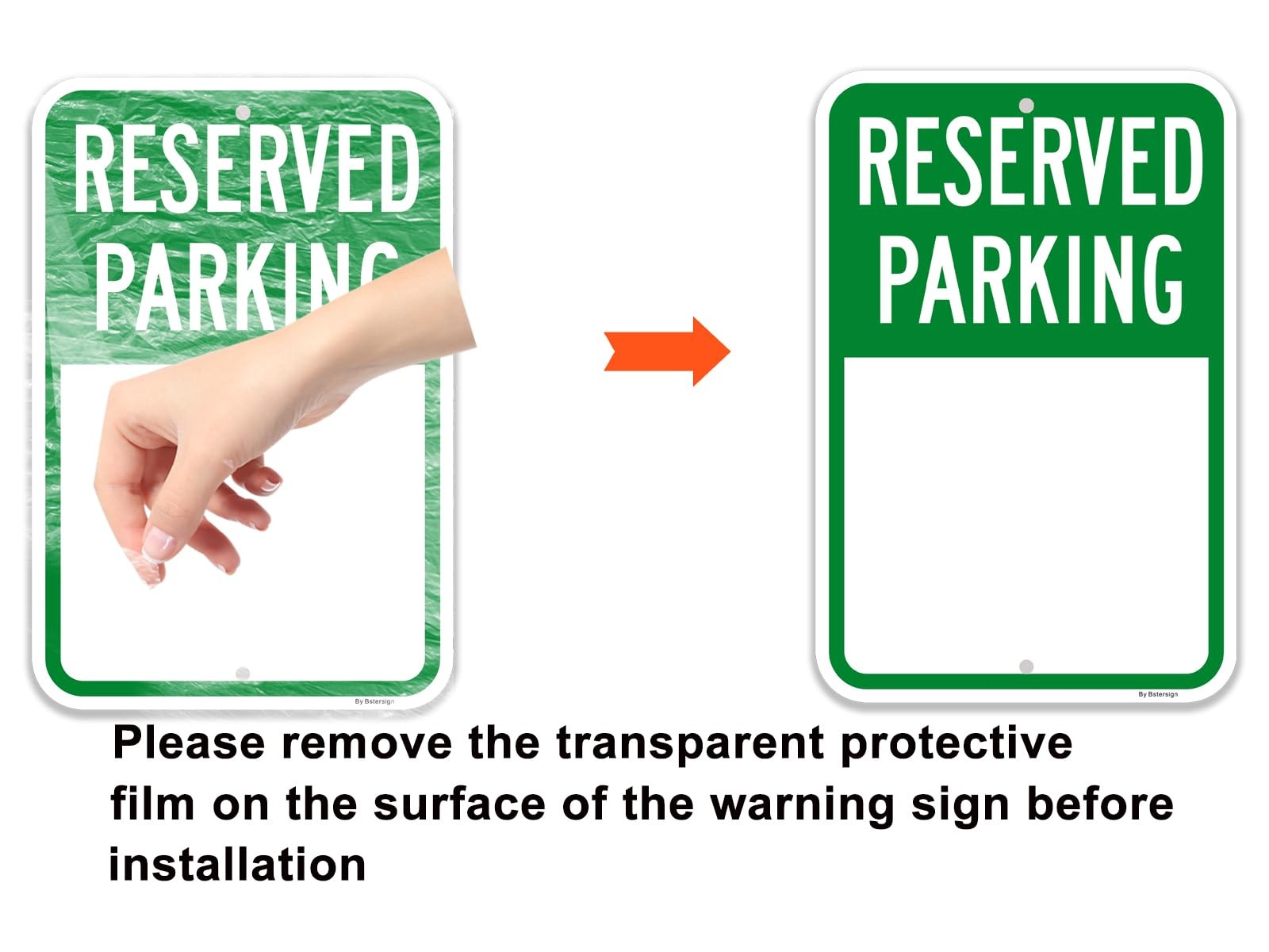 2 Pack 12×18 inch Blank Reserved Parking Sign Write-On Reflective Aluminum