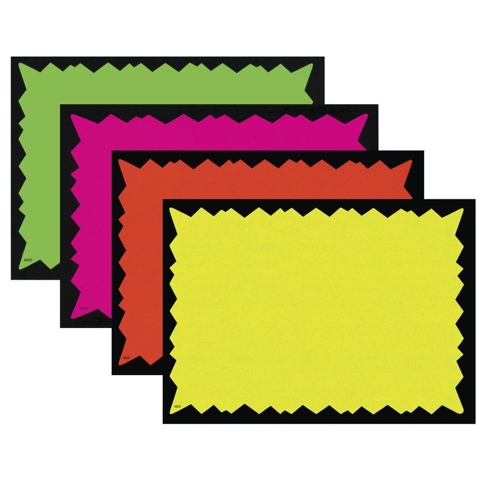Ready Flow HI-Impact Blank Fluorescent Sign Cards – 7&Prime;L x 5 1/2&Prime;H