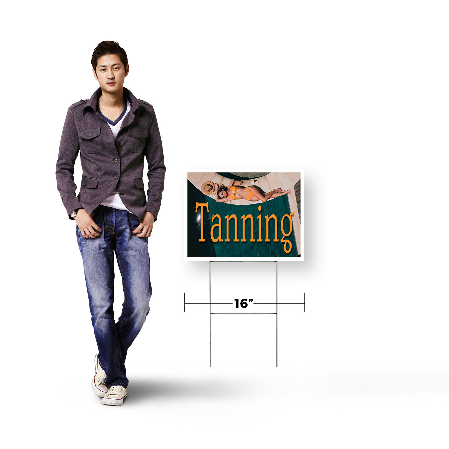Tanning Yard Sign Beauty Services, Professional Equipment, Clear Messaging