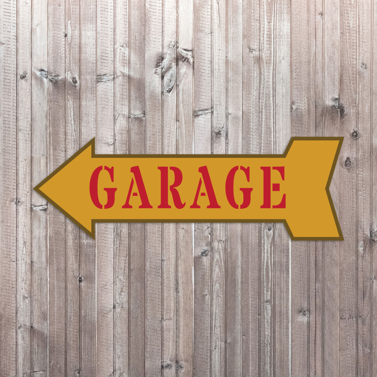 Arrow Shape Garage 12×4&Prime; Wall or Door Sign | Funny Home Décor