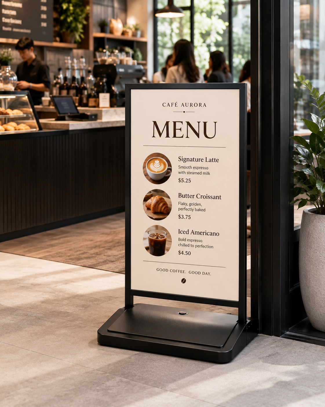 Floor Stand Sign Holder 23⅔ »x35½ » Indoor and Outdoor Sidewalk Refillable Water