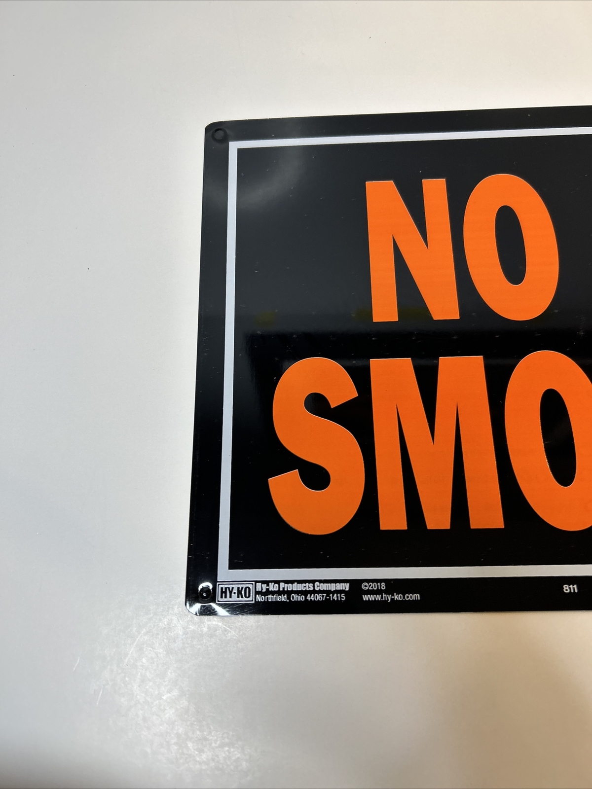 HY KO Products 811 « No Smoking » Sign 9&Prime; x 14&Prime; Metal Sign