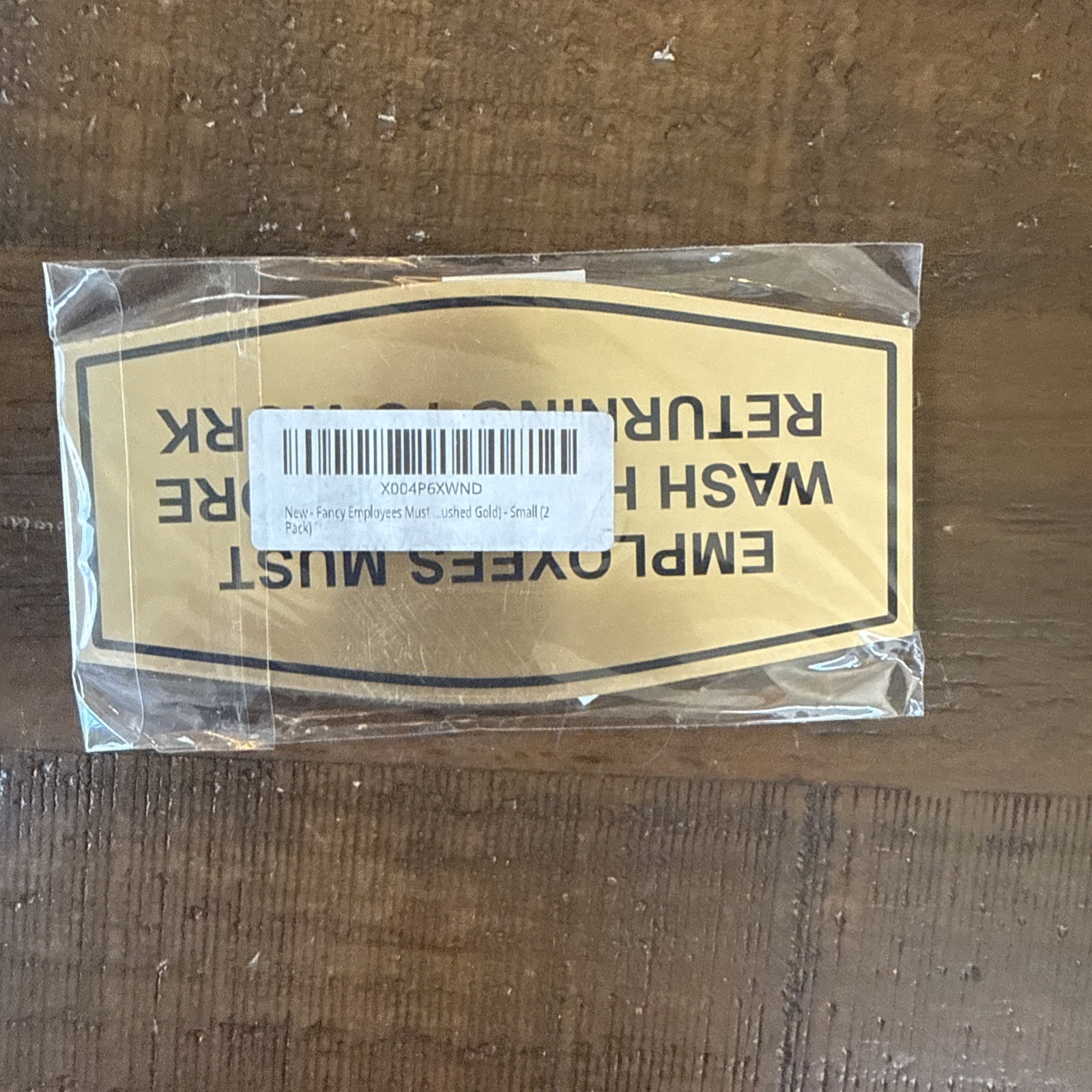 2 Pack Fancy Employees Must Wash Hands Before Returning To Work Sign Brushed Gol