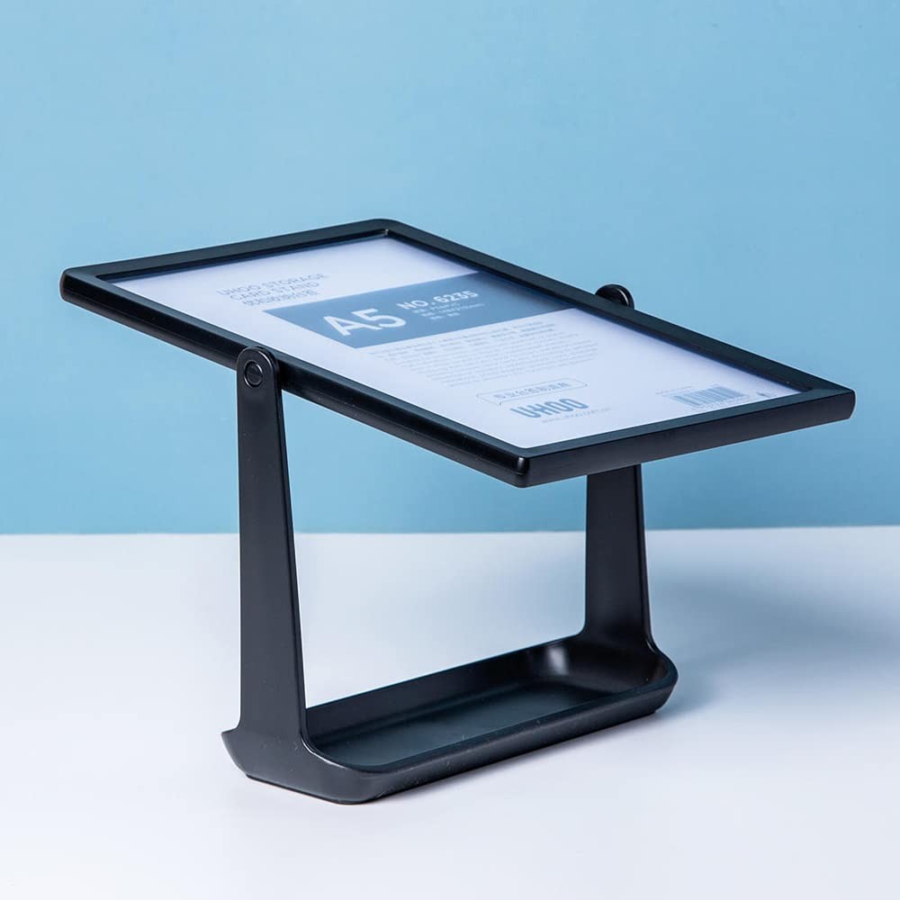 ECKEK ABS Plastic Sign Holder, Menu Displays T Shape Stand, Black