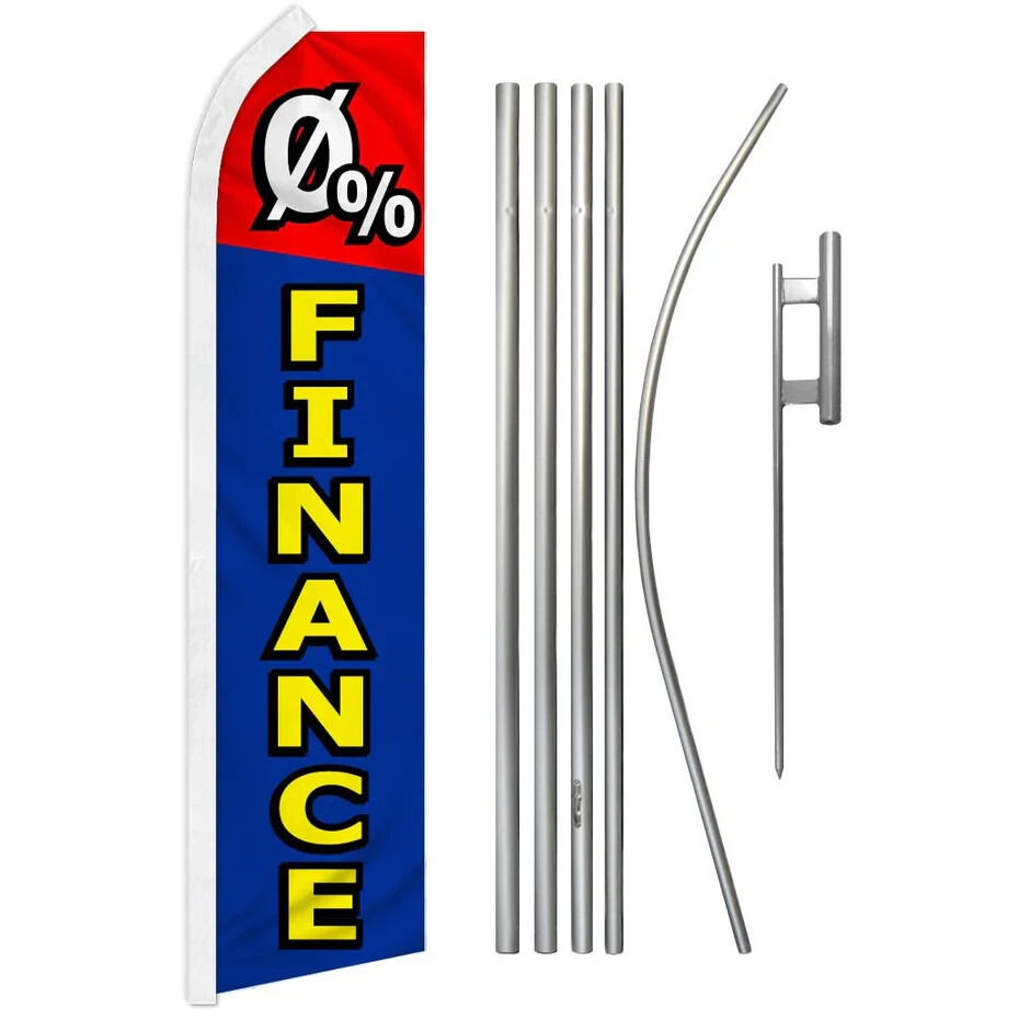 0 Percent Finance Swooper Advertising Flag & Pole Kit
