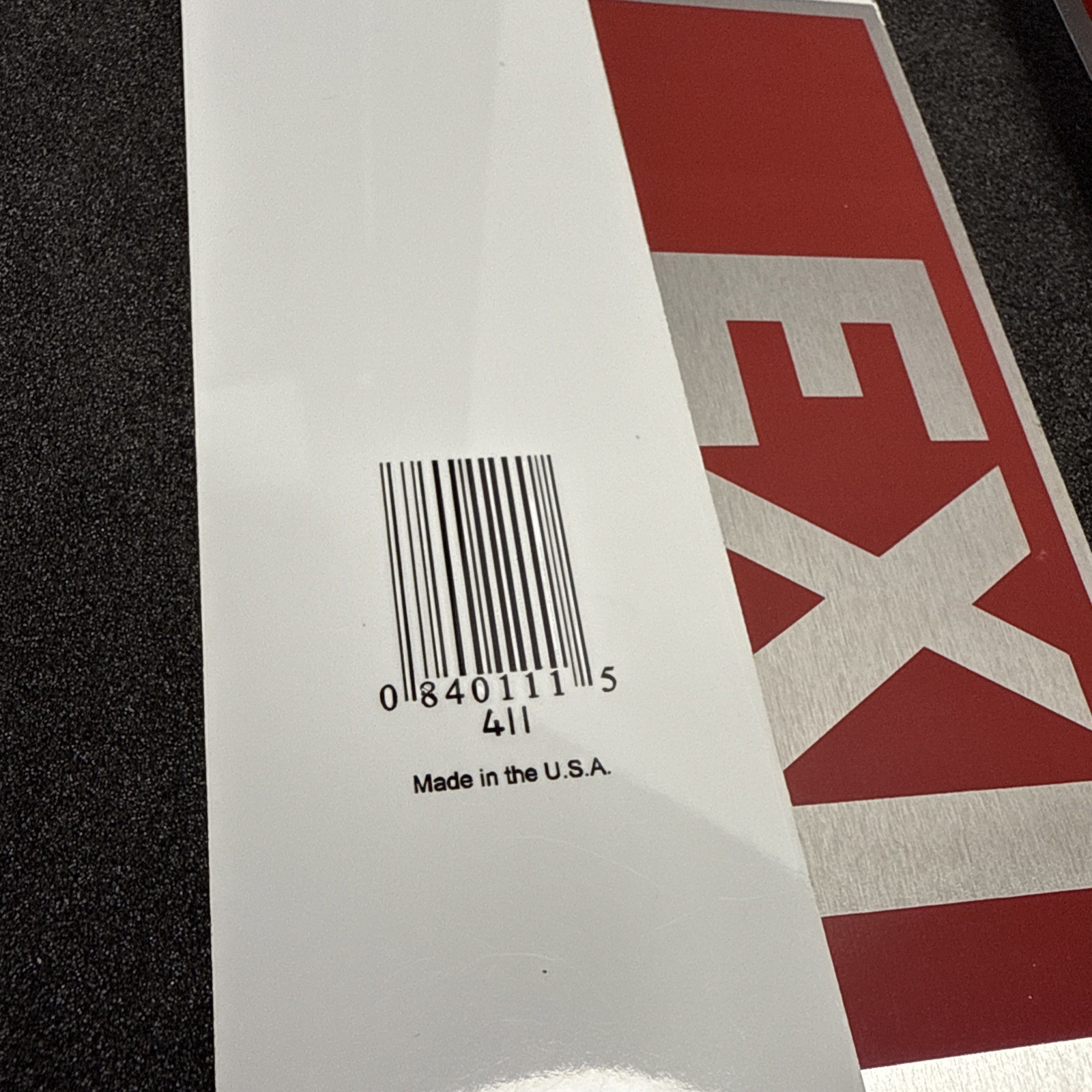 Self-Adhesive « EXIT » Sign 2&Prime; x 8&Prime; Red And Brushed Aluminum (Vintage)