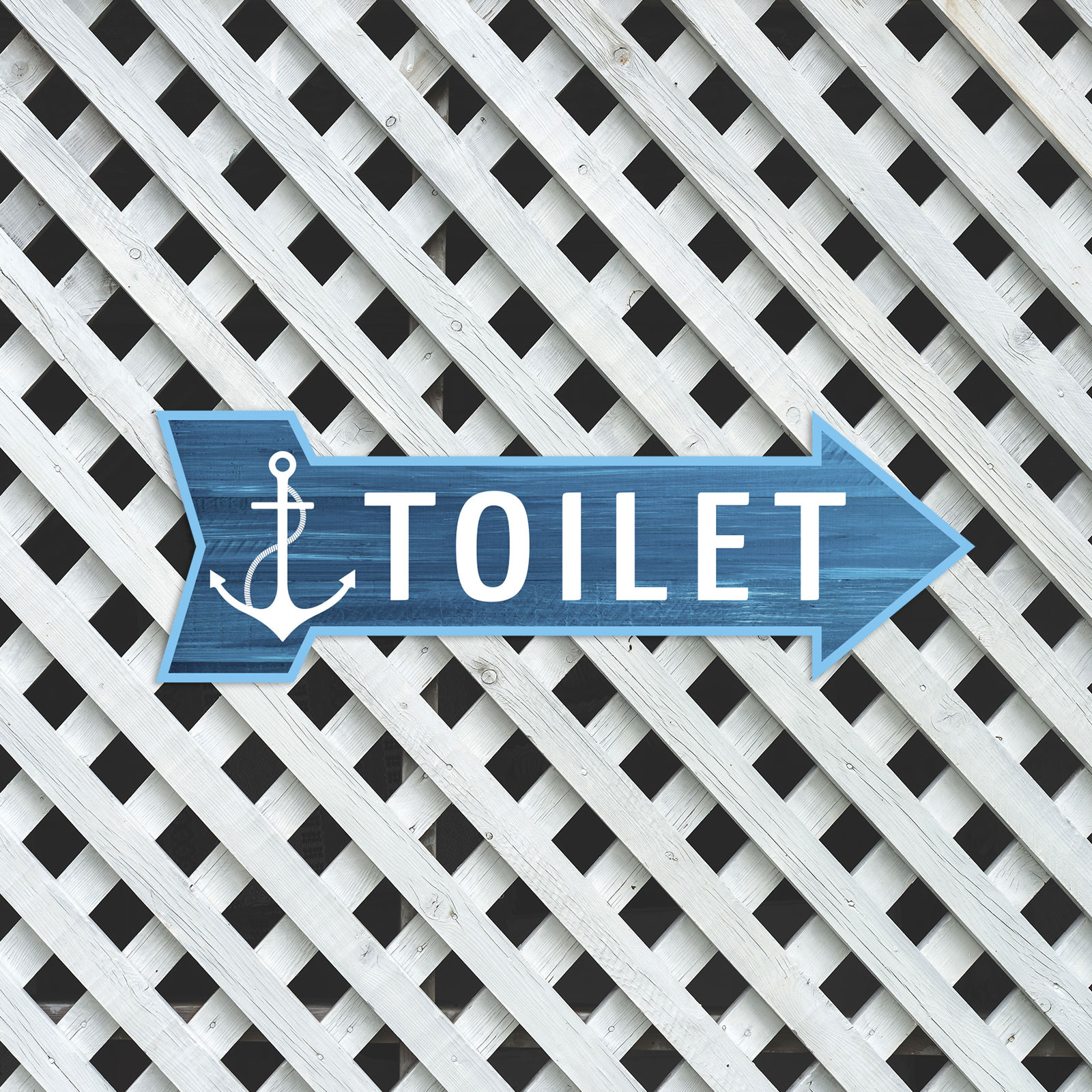 Arrow Shape Toilet 12×4&Prime; Wall or Door Sign | Bathroom & Restroom Signage