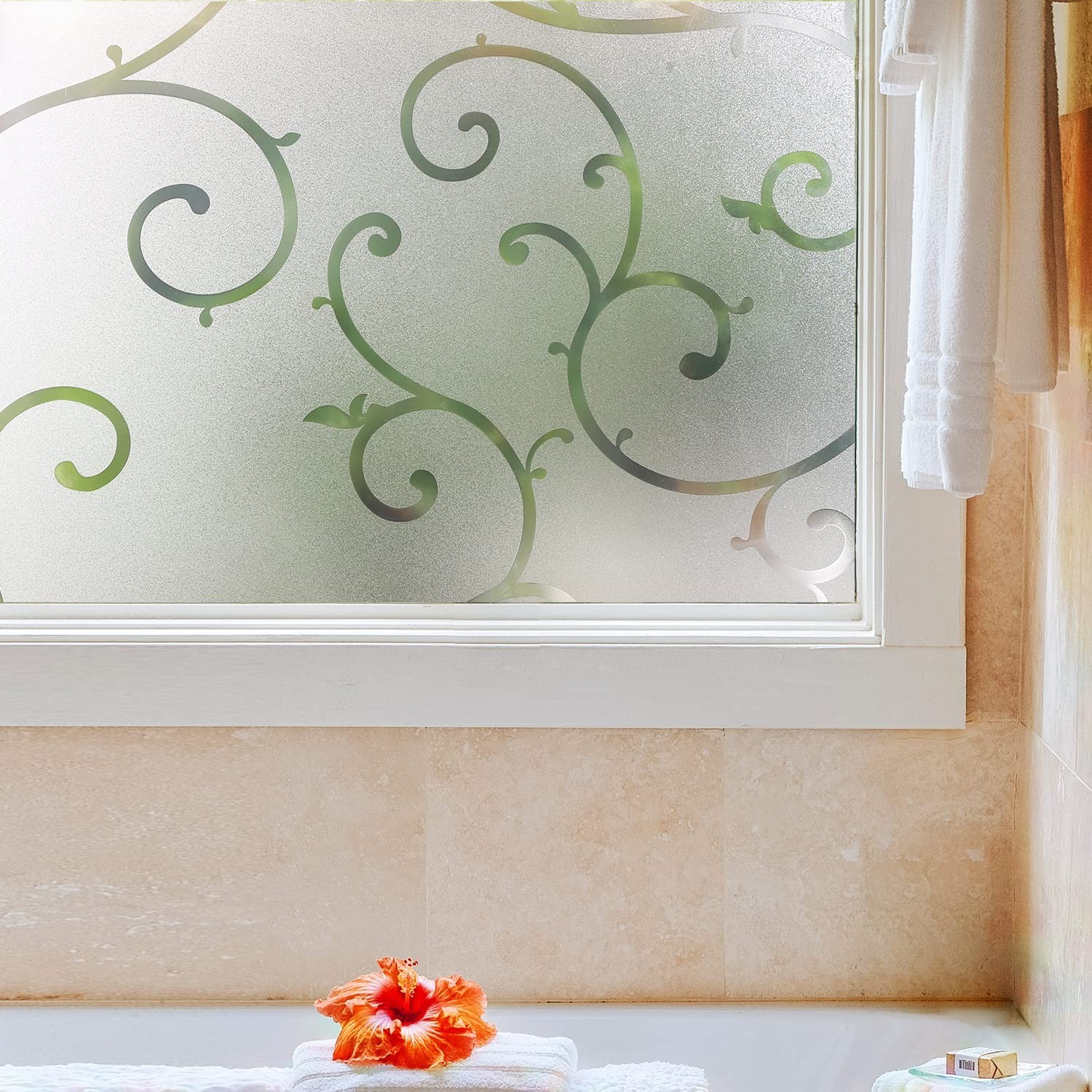 CottonColors Window Privacy Film 35&Prime;X 78&Prime;, Frosted Glass Window Film Decorati…